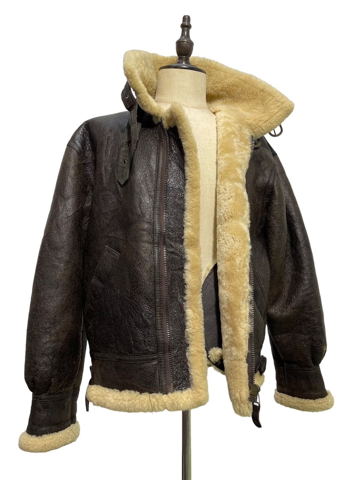 Leather Vtg Shearling Beauty Sheepskin Jacket Type B3 USAF 1🟦 Size US L / EU 52-54 / 3 - 1 Thumbnail