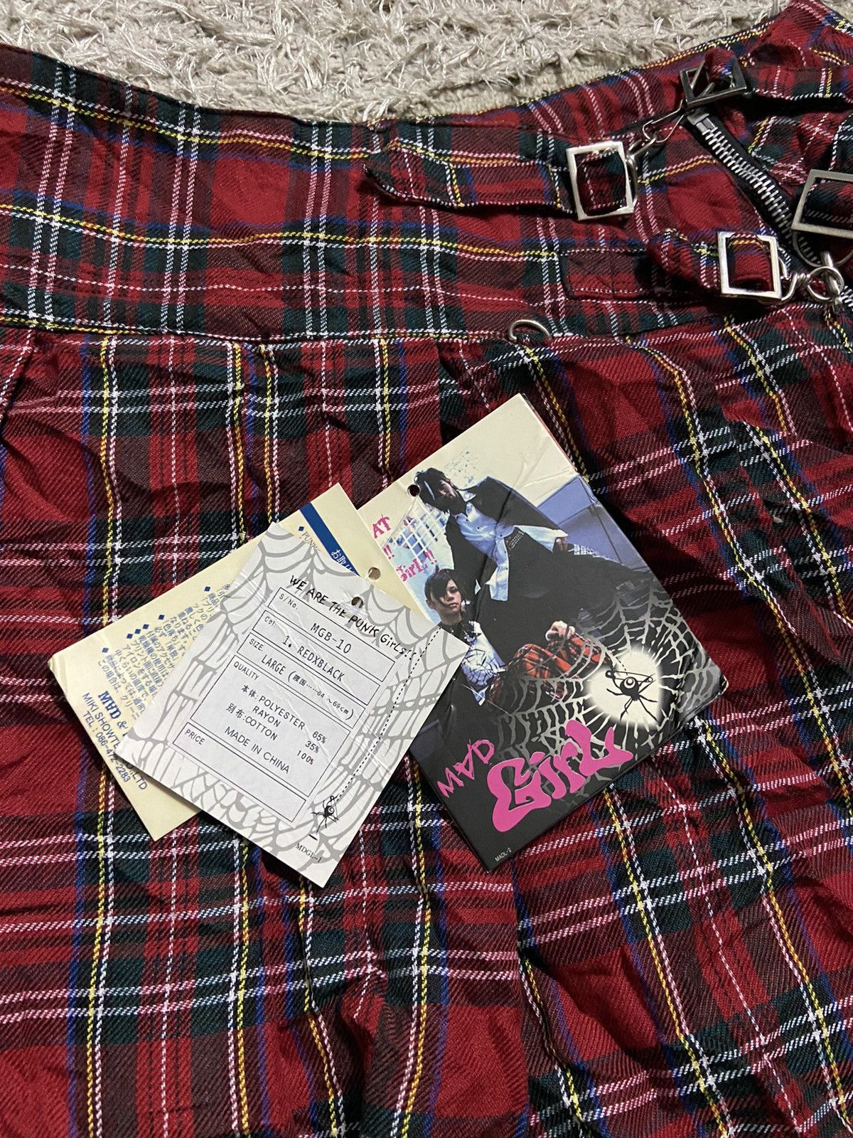 Japanese Brand × Other Mad GIRL Hazard Punk GIRL Deadstock Check Skirts Size 29" - 3 Thumbnail