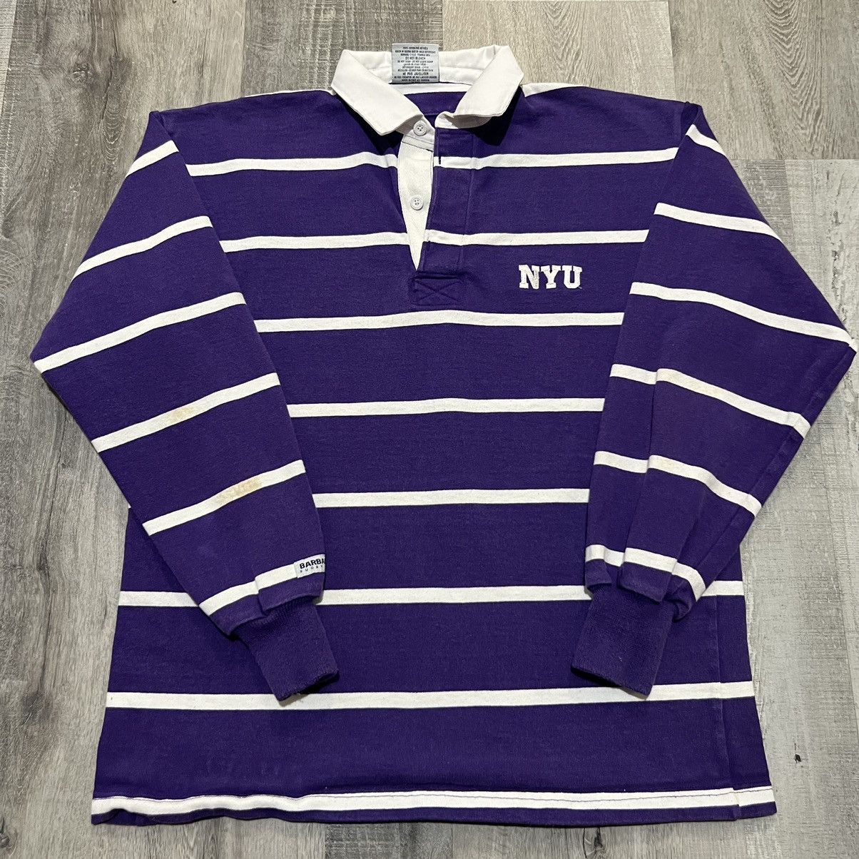 Vintage VTG Barabarian New York University Purple Rugby College Polo ...