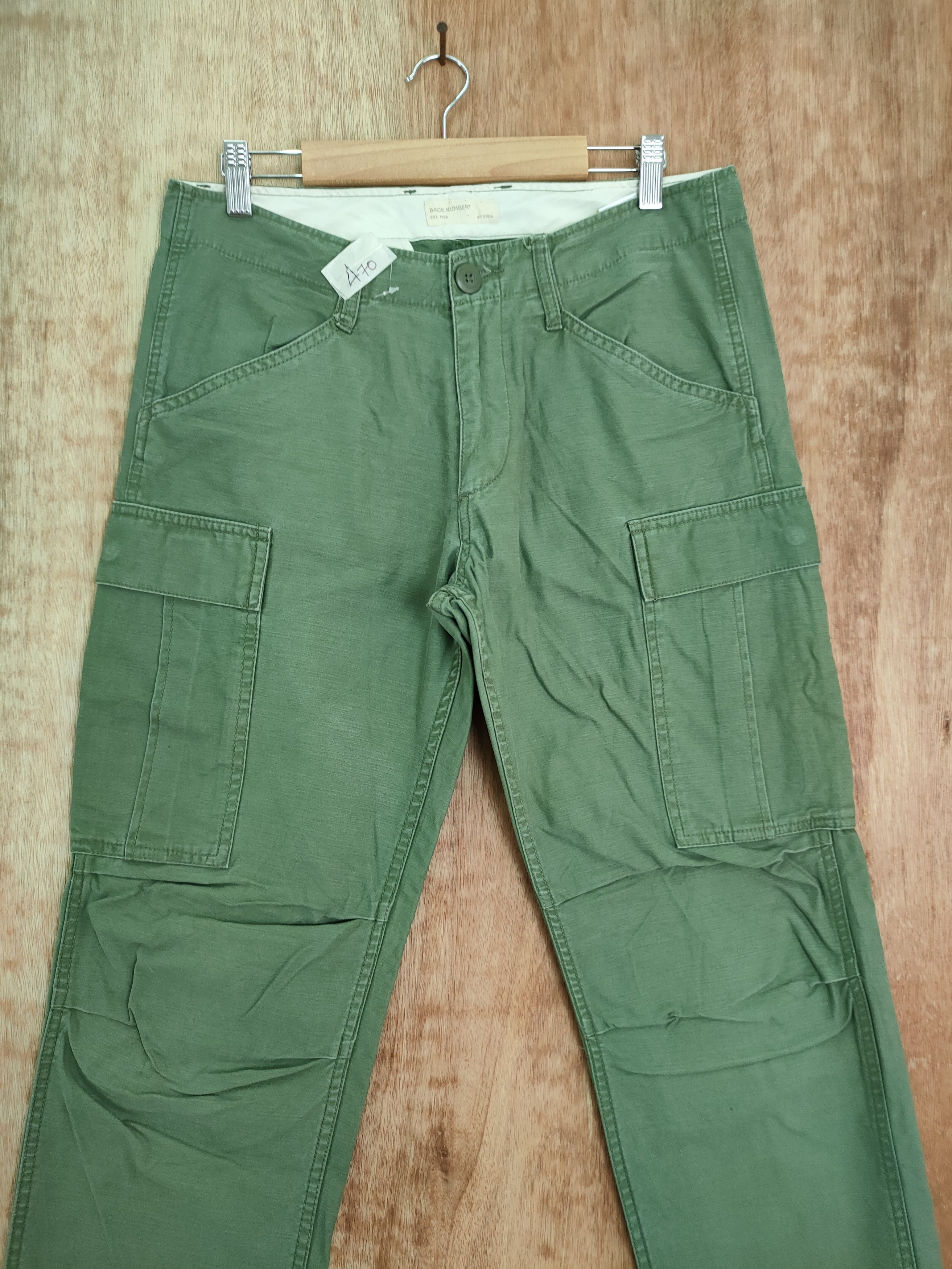 Japanese Brand DL Back Number japan green tactical cargo pants #470 Size US 31 - 4 Thumbnail