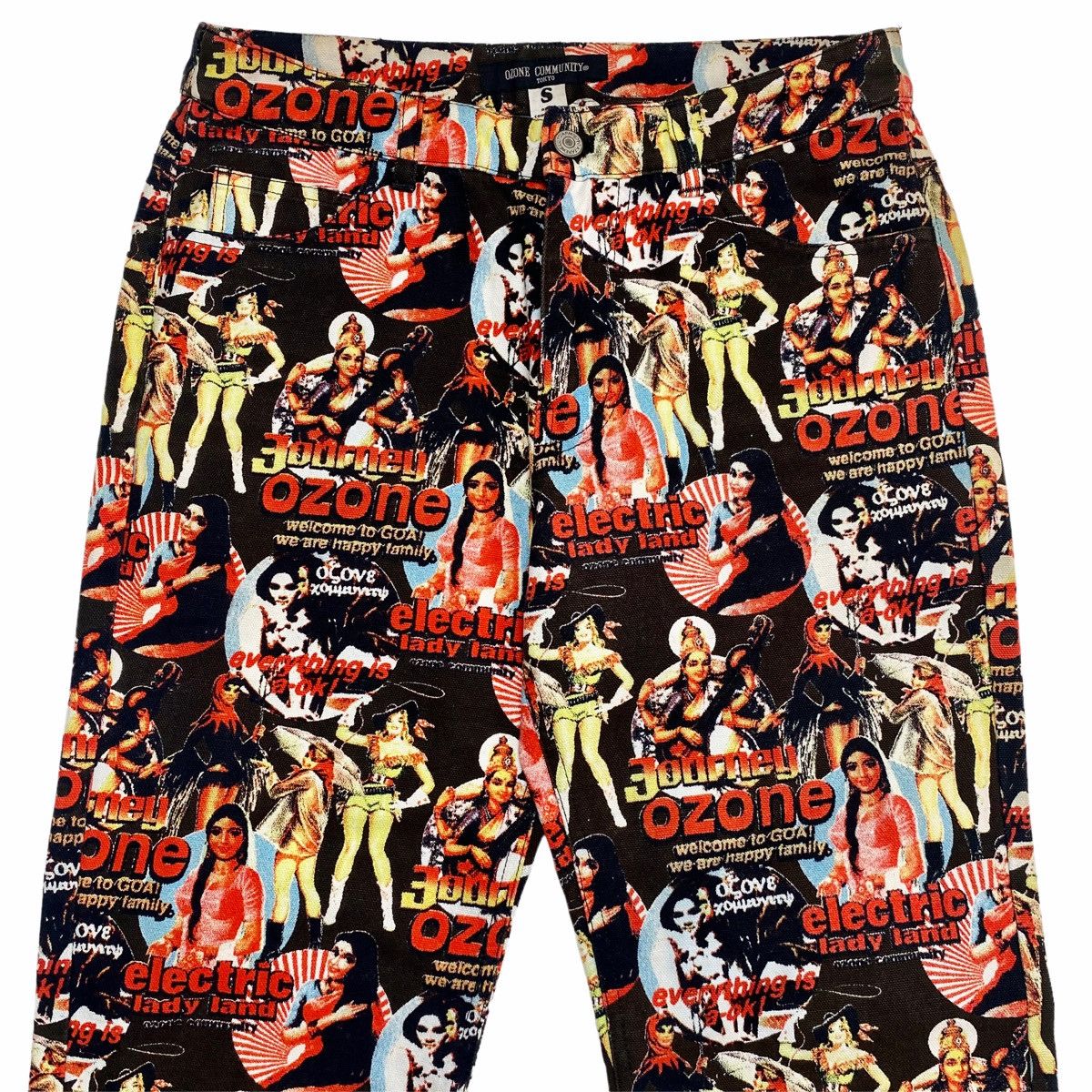 Japanese Brand ❤️‍🔥NEEDGONE❤️‍🔥90s Ozone Community Cowgirls Indians Printed Pants Size US 29 - 3 Thumbnail