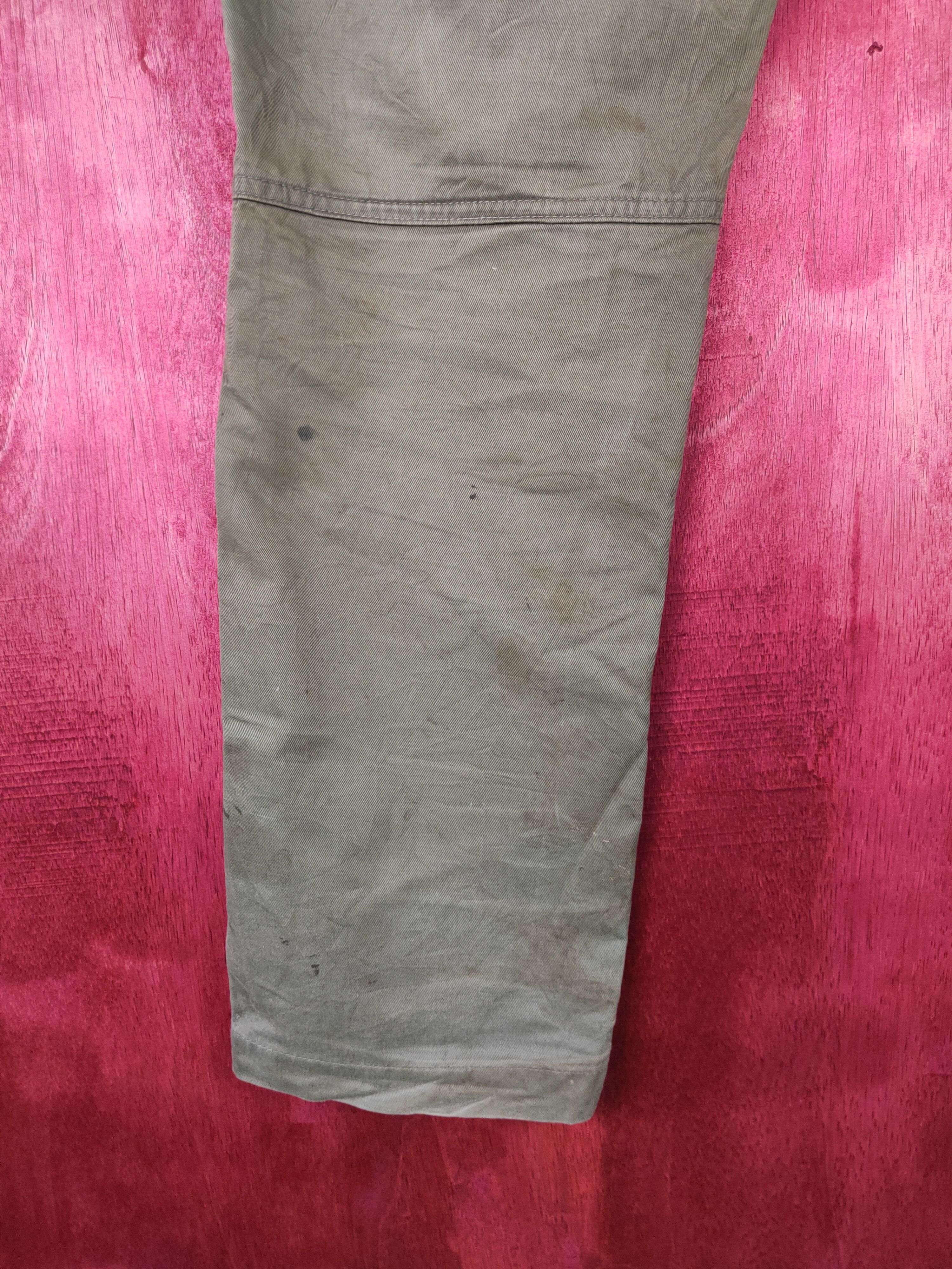 Japanese Brand Fire-Fox® worn distressed patchwork Gray cargo Pants #4554 Size US 31 - 13 Thumbnail