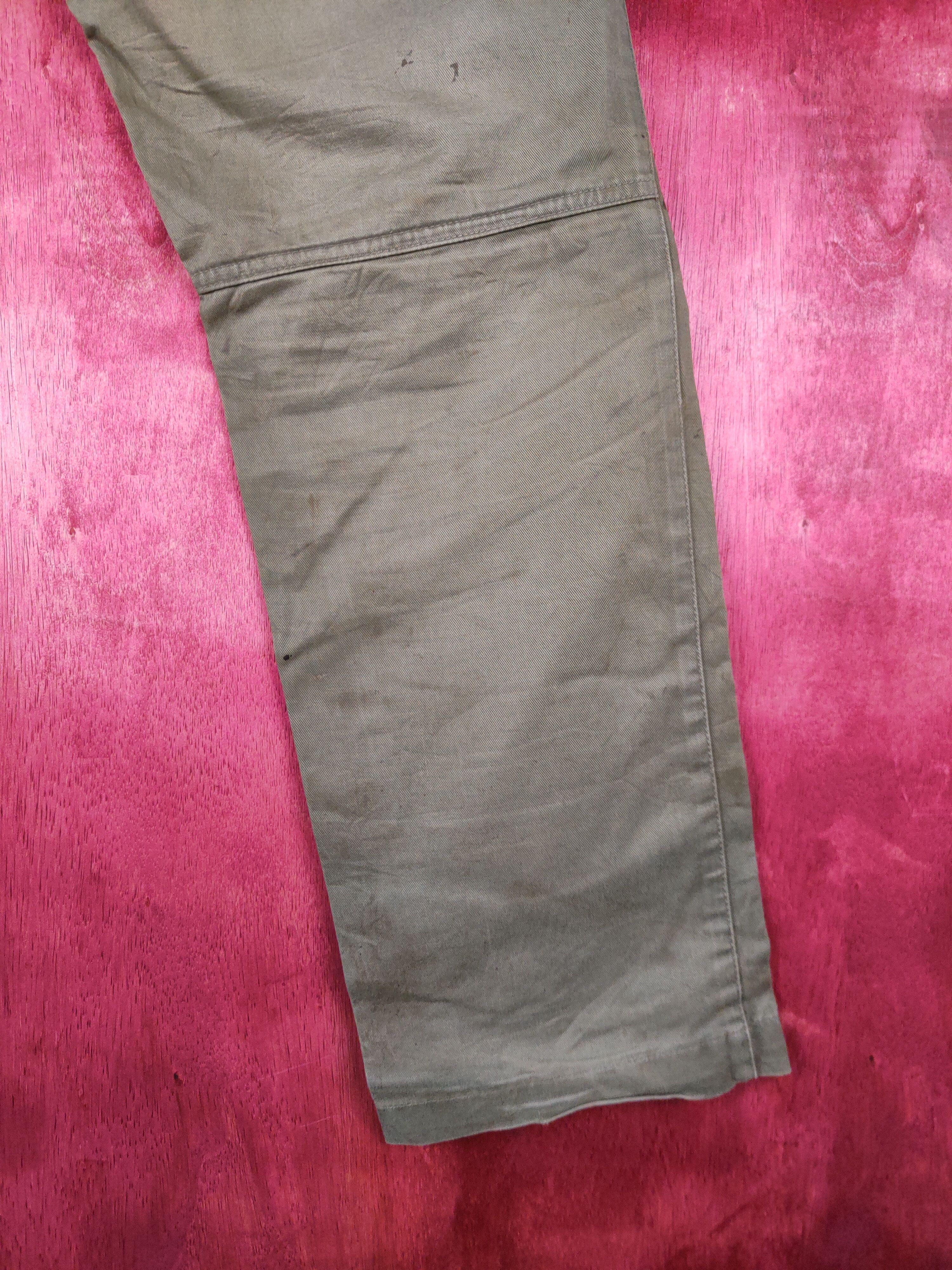 Japanese Brand Fire-Fox® worn distressed patchwork Gray cargo Pants #4554 Size US 31 - 14 Thumbnail
