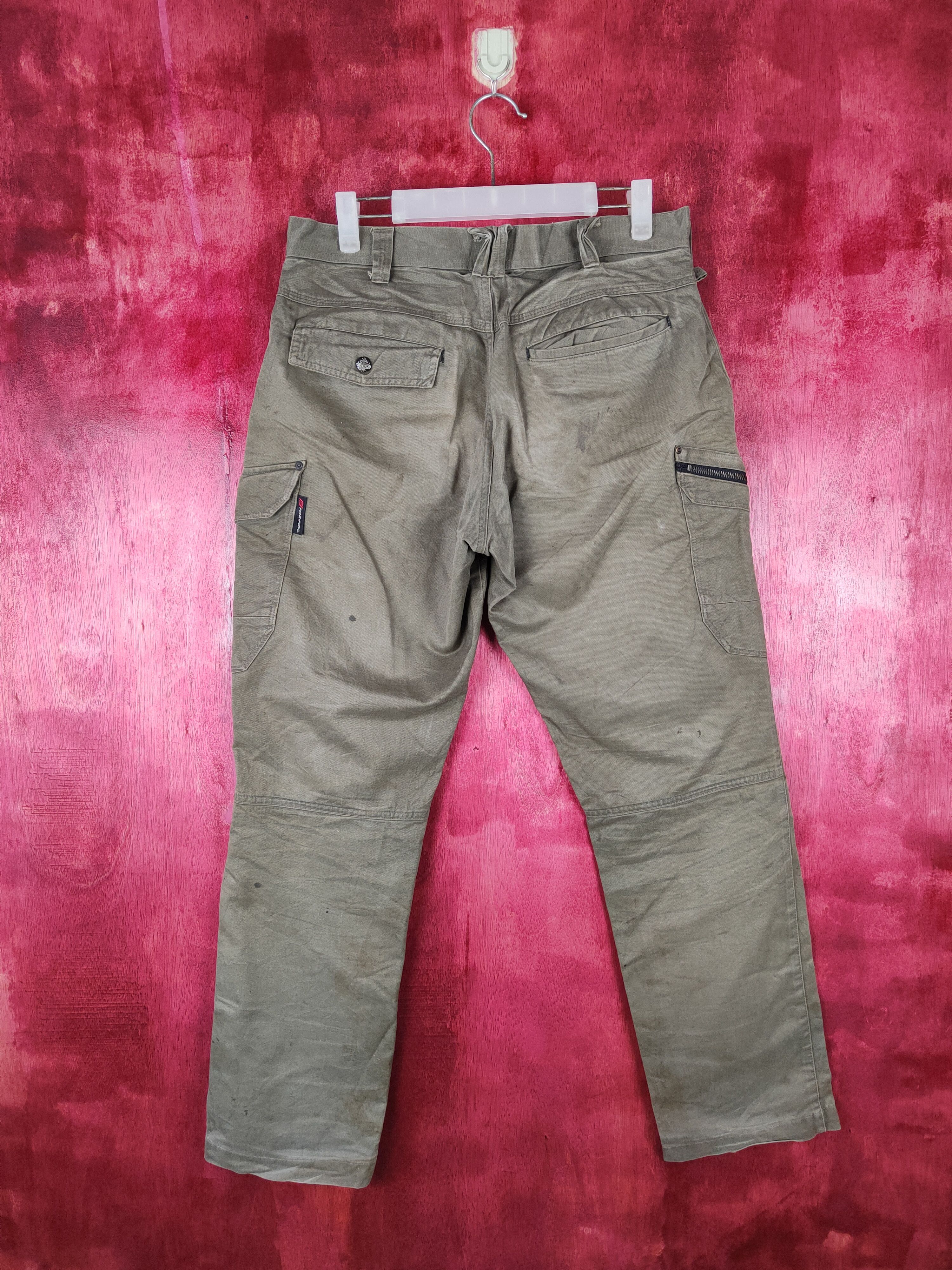 Japanese Brand Fire-Fox® worn distressed patchwork Gray cargo Pants #4554 Size US 31 - 10 Thumbnail