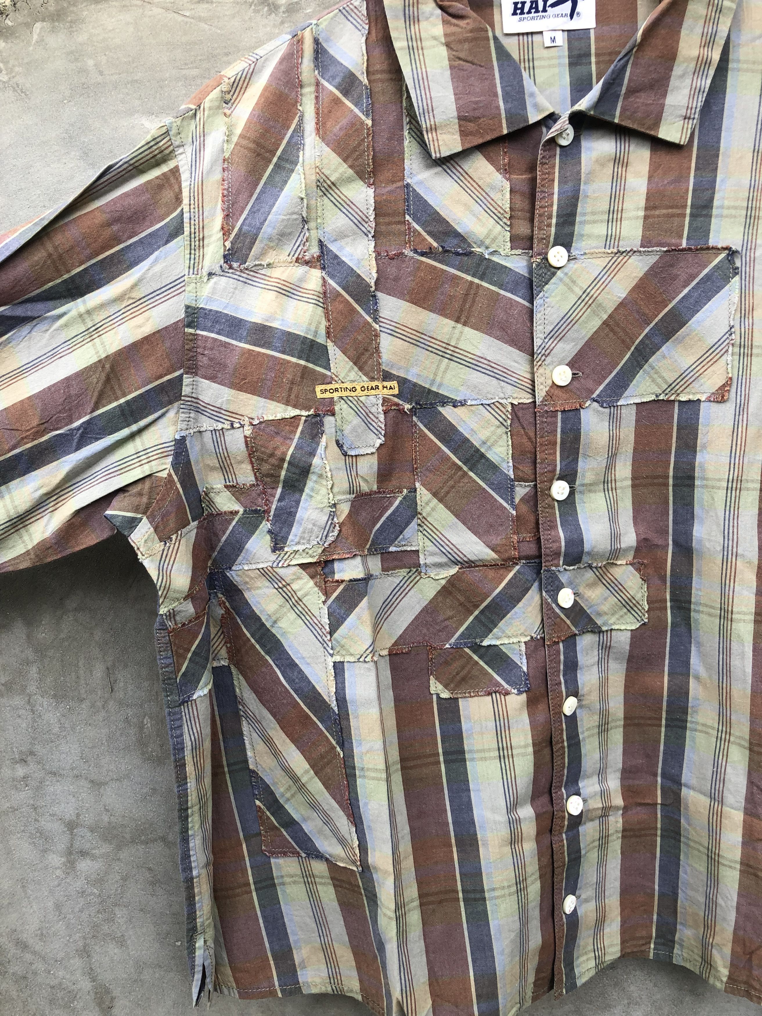 Issey Miyake Hai sporting gear patchwork plaid shirt by issey miyake Size US M / EU 48-50 / 2 - 2 Thumbnail