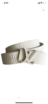 Virgil Abloh Brown Monogram Coated Canvas and Blue LV Pyramide Cities New  York Reversible Belt 95, 2021