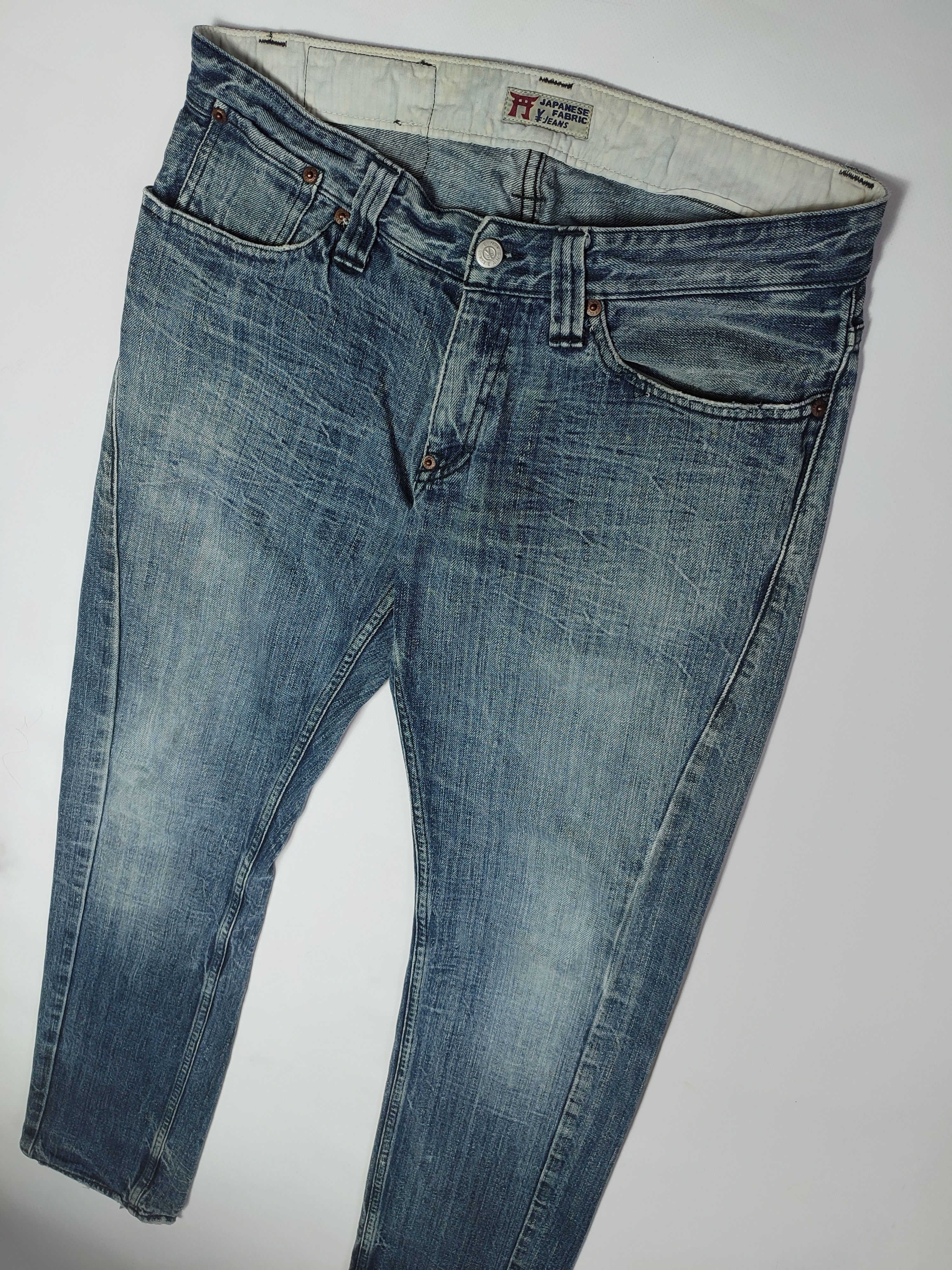 Japanese Brand Vintage Yen Michiko Distressed Spiral Denim Pants Size US 32 / EU 48 - 3 Thumbnail