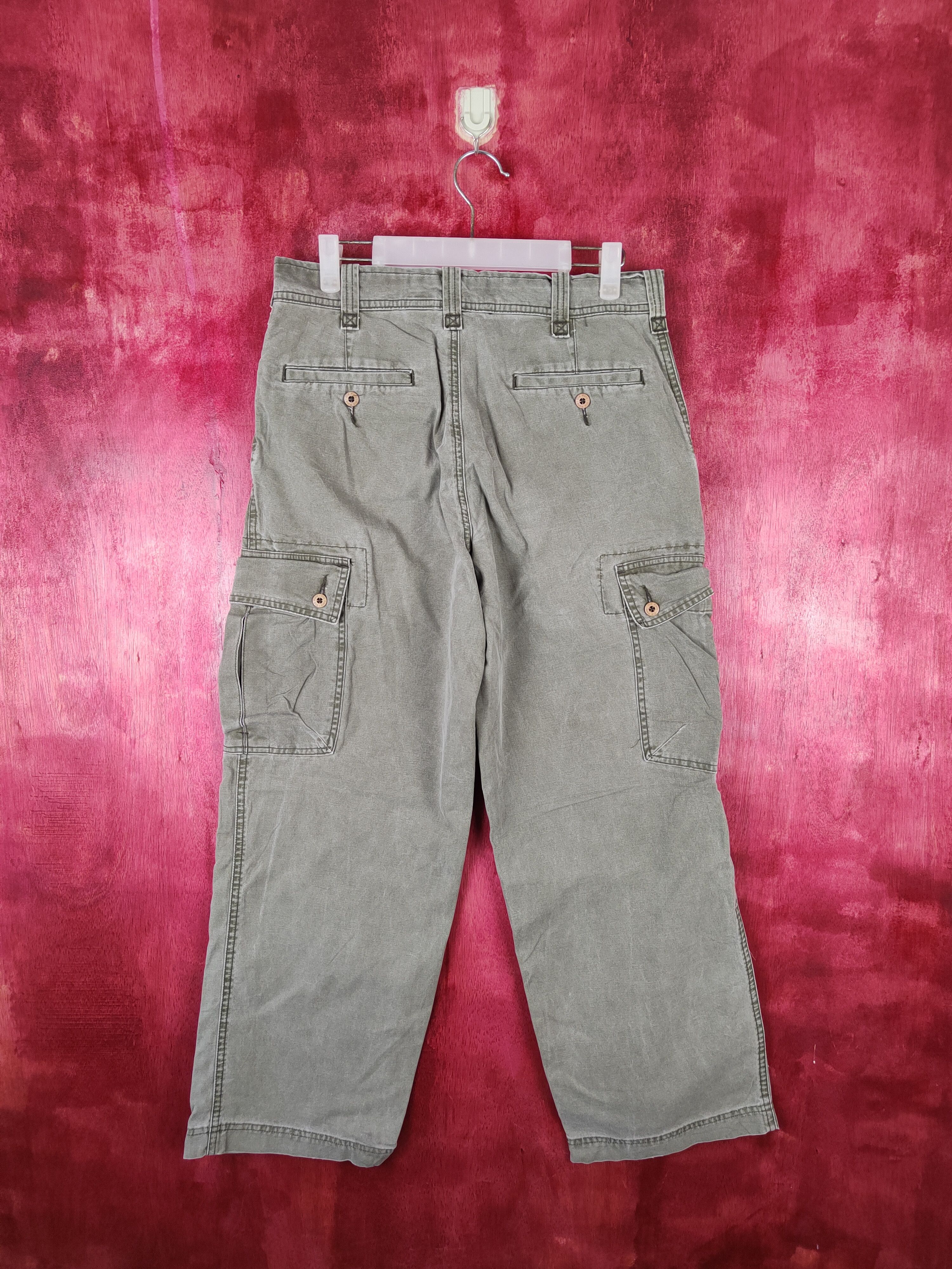 Japanese Brand × Vintage Old Navy Green Faded Multi Pocket Tactical Cargo Pants #S531 Size US 30 / EU 46 - 7 Thumbnail