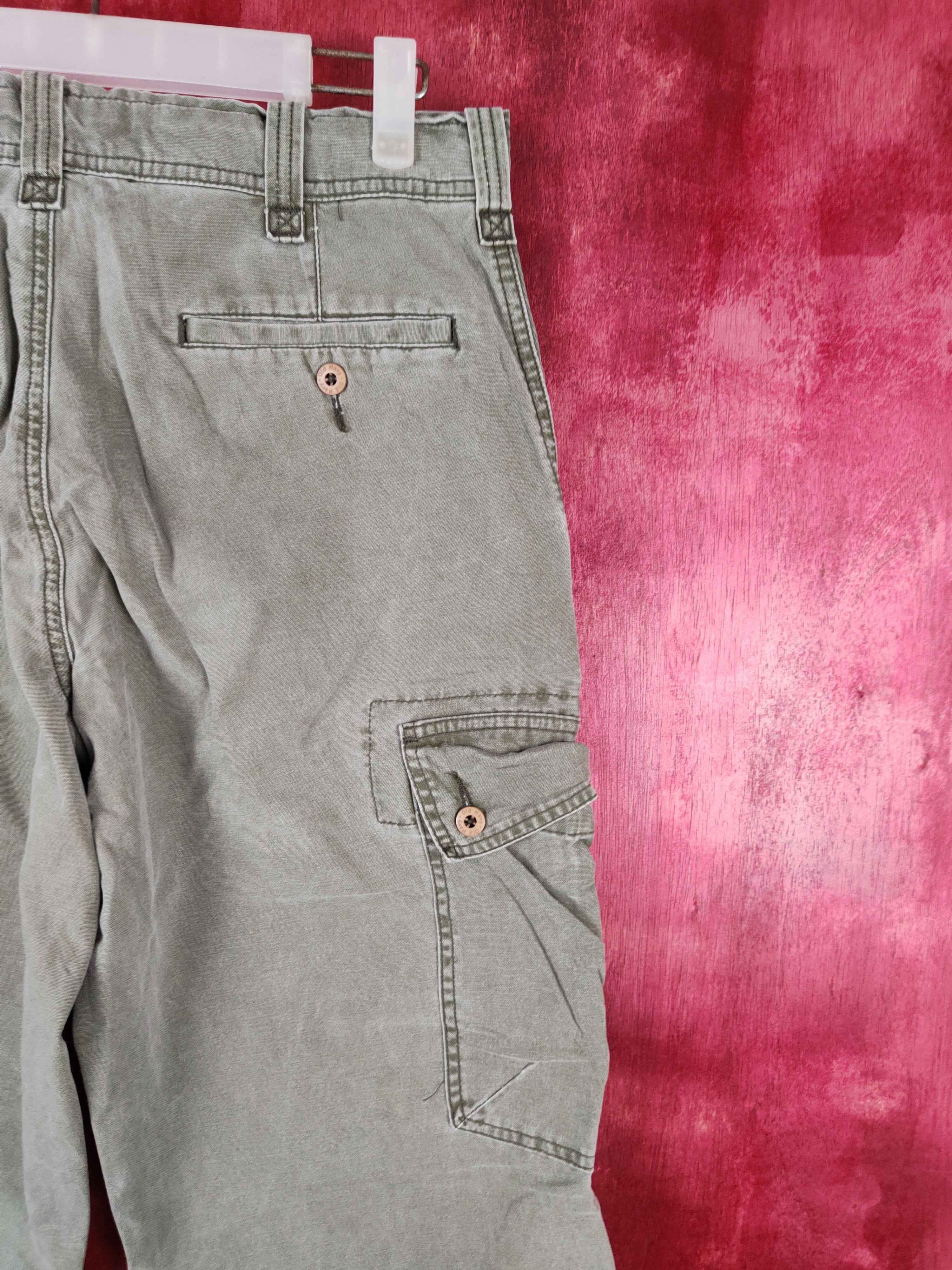 Japanese Brand × Vintage Old Navy Green Faded Multi Pocket Tactical Cargo Pants #S531 Size US 30 / EU 46 - 10 Thumbnail