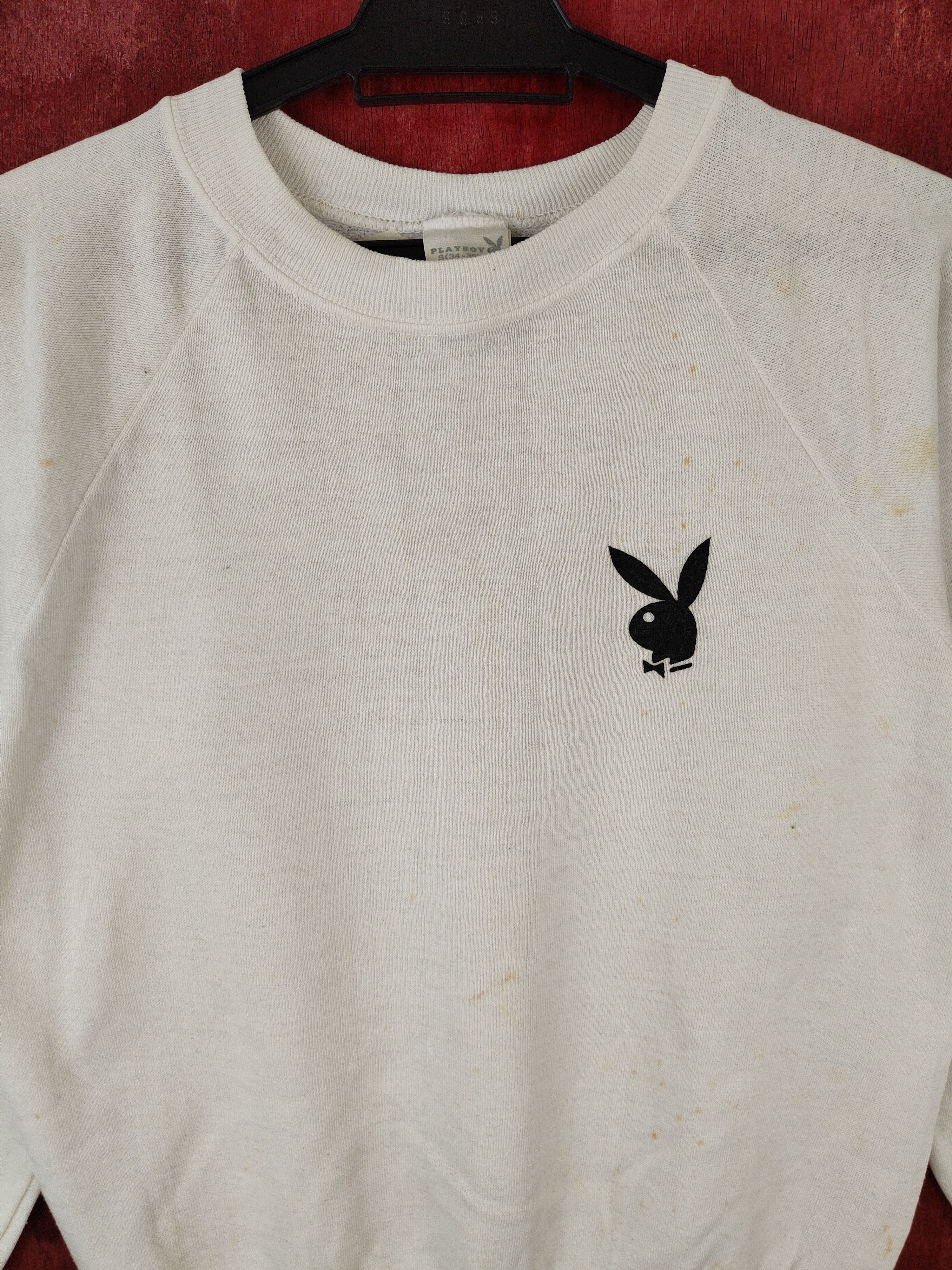 Japanese Brand × Playboy × Vintage Playboy vintage White Sweatshirt #5774 Size S / US 4 / IT 40 - 2 Thumbnail