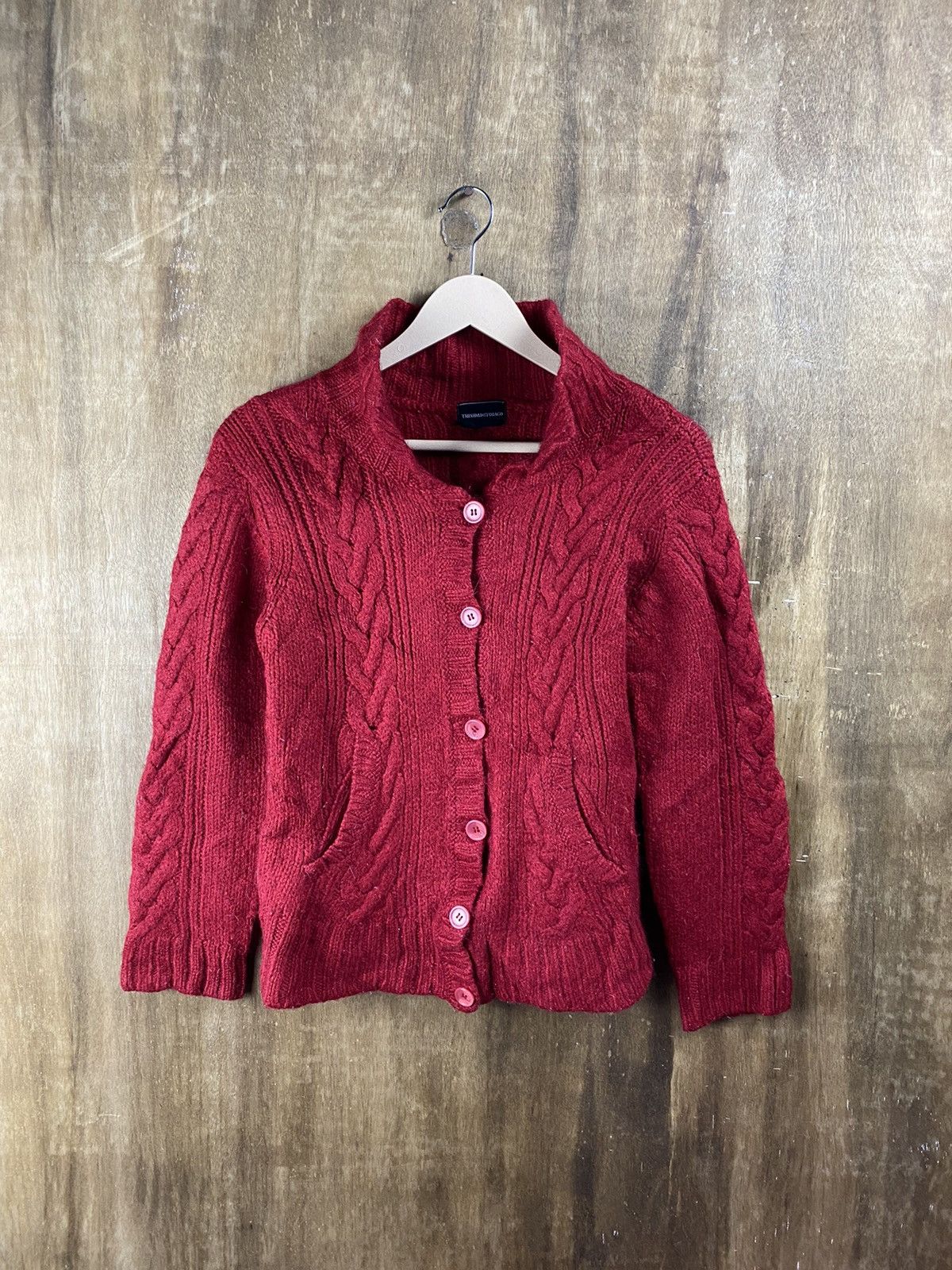 Vintage Trinidad & Tobayo red cardigan aran isle Knitwear #Z078 Size XS / US 0-2 / IT 36-38 - 1 Thumbnail