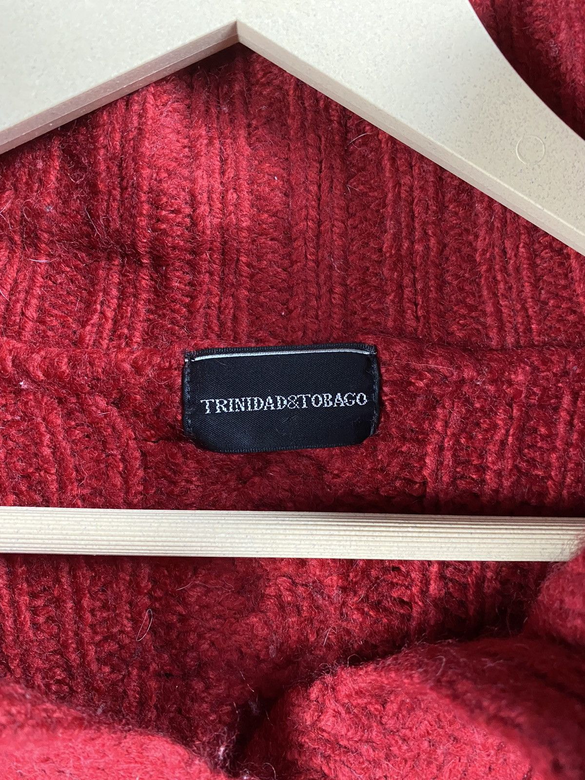 Vintage Trinidad & Tobayo red cardigan aran isle Knitwear #Z078 Size XS / US 0-2 / IT 36-38 - 8 Thumbnail