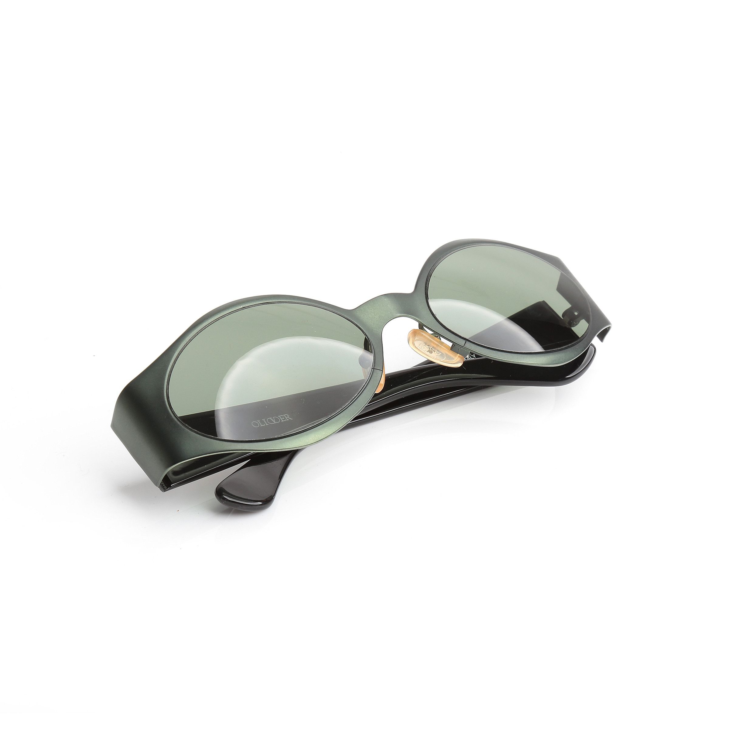 Oliver by Valentino 90's Metal Green Oval Sunglasses