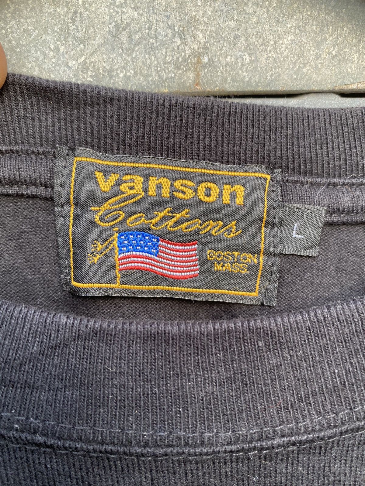 Vanson Leathers Vintage Vanson Leather Embroided Skull Logo Big Print Shirt Size US L / EU 52-54 / 3 - 4 Thumbnail