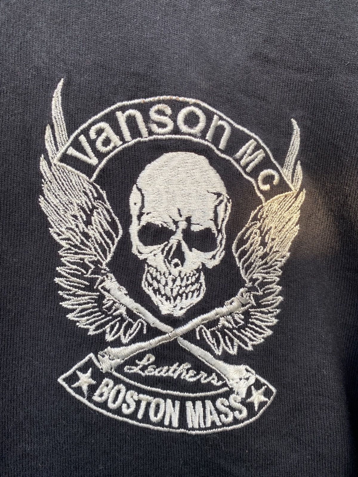 Vanson Leathers Vintage Vanson Leather Embroided Skull Logo Big Print Shirt Size US L / EU 52-54 / 3 - 5 Thumbnail