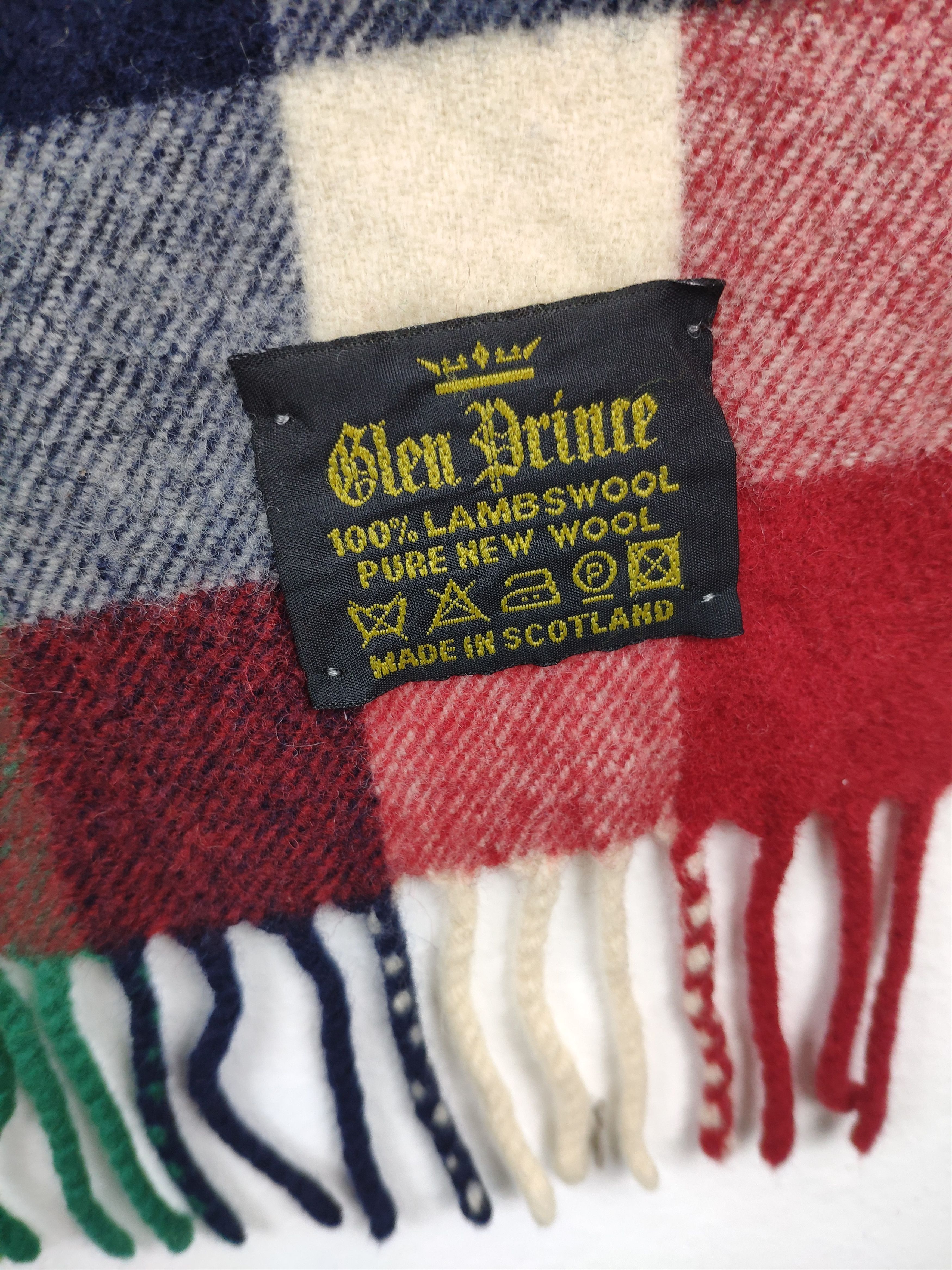 Designer × Vintage Steal 💥 Vintage Scarf Checkered Rainbow Wool Scarf Muffler Size ONE SIZE - 5 Thumbnail