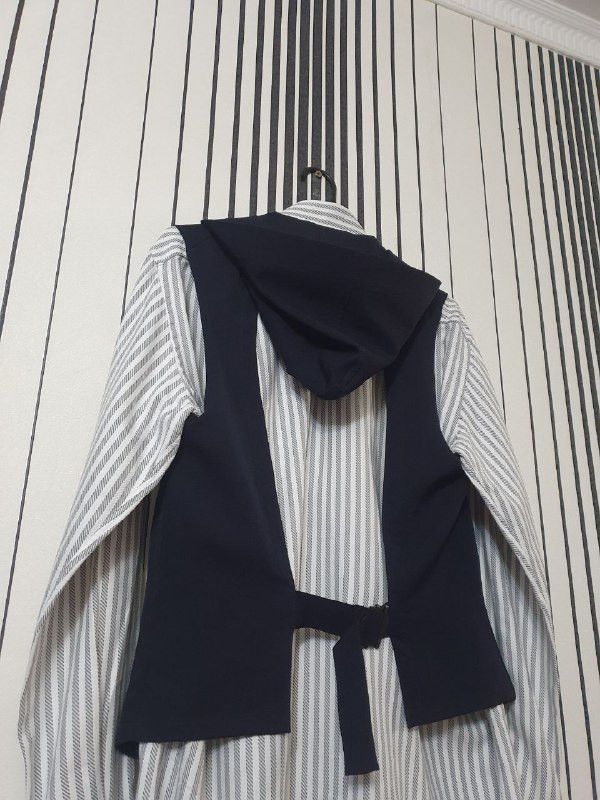 Vintage × Yohji Yamamoto Yohji Yamamoto Opium Navy Blue Sample Hooded Vest Size 48R - 9 Thumbnail