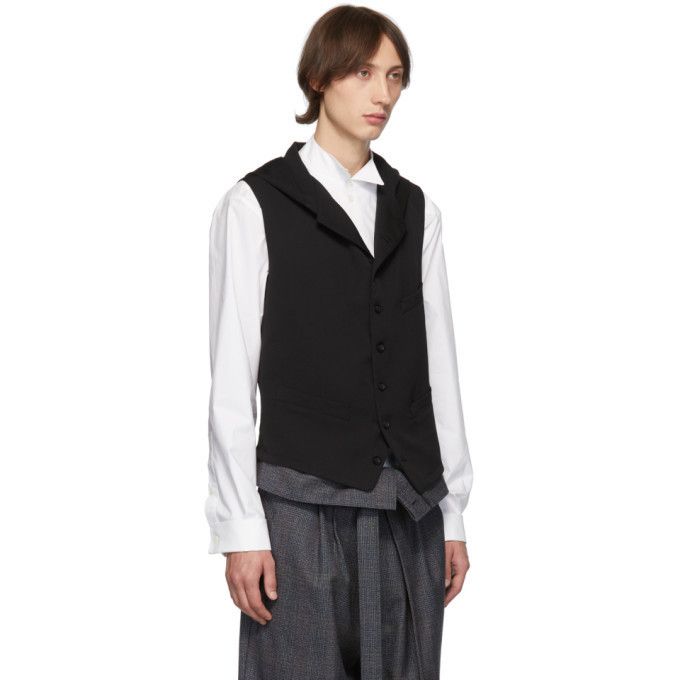 Vintage × Yohji Yamamoto Yohji Yamamoto Opium Navy Blue Sample Hooded Vest Size 48R - 5 Thumbnail