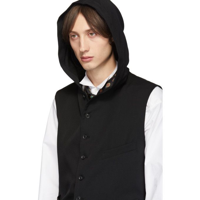 Vintage × Yohji Yamamoto Yohji Yamamoto Opium Navy Blue Sample Hooded Vest Size 48R - 1 Thumbnail