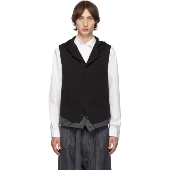 Vintage × Yohji Yamamoto Yohji Yamamoto Opium Navy Blue Sample Hooded Vest Size 48R - 4 Thumbnail