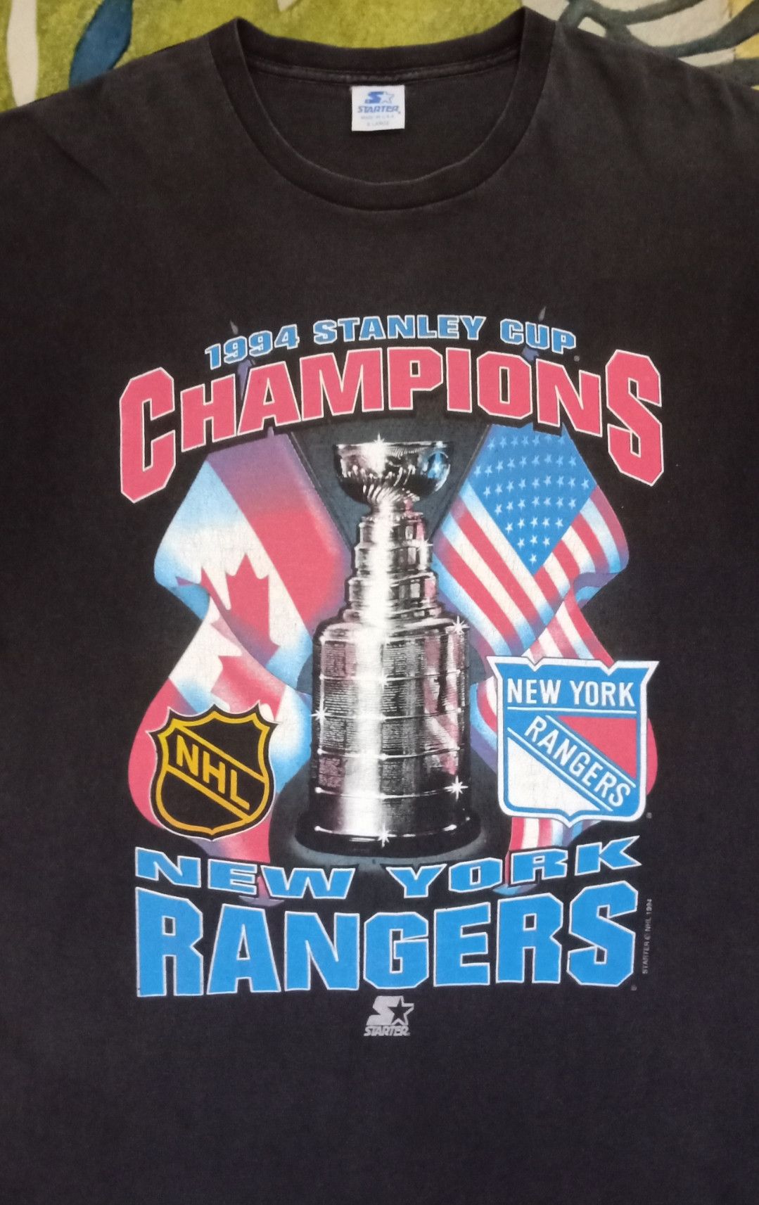 NHL × Starter × Vintage Vintage 90s NHL NY Rangers Stanley Cup Champions T-shirt Size US XL / EU 56 / 4 - 4 Thumbnail