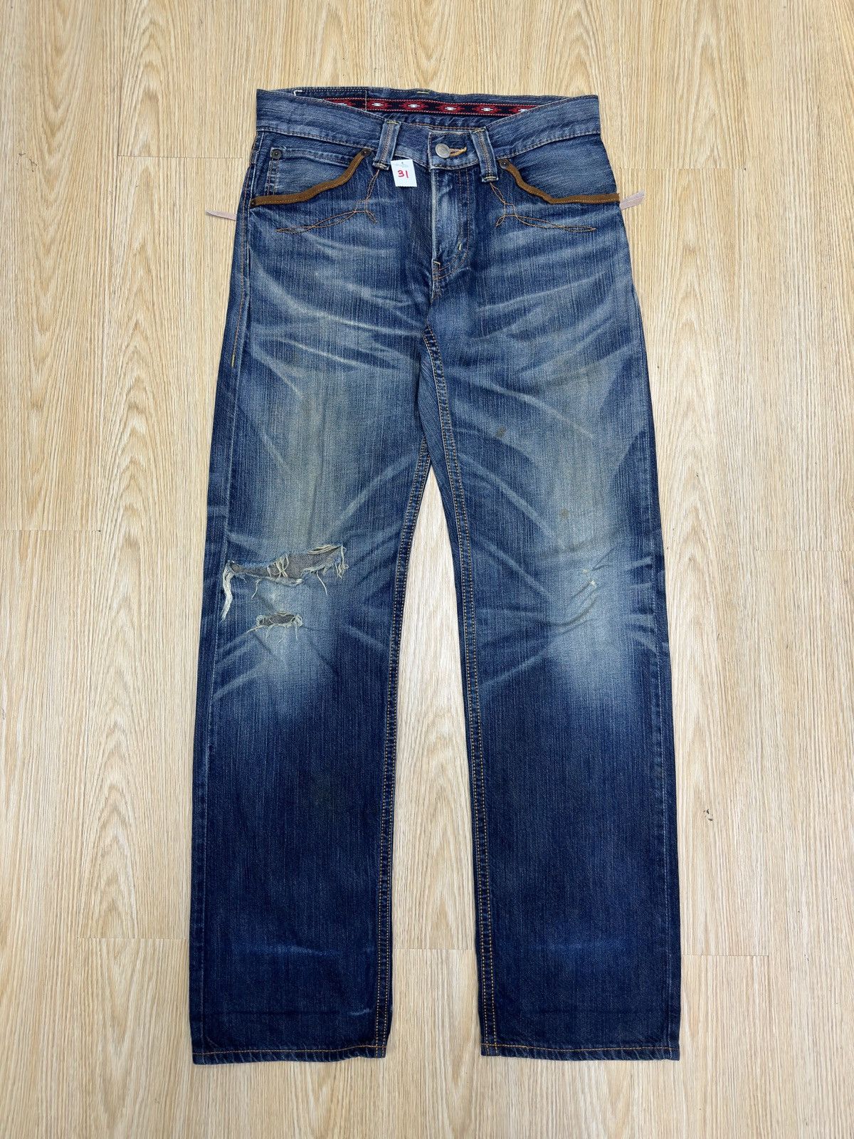 Edwin × If Six Was Nine × Le Grande Bleu (L.G.B.) Vintage EDWIN 434 XV Rip Distressed Size 30 J629 Size US 30 / EU 46 - 1 Thumbnail