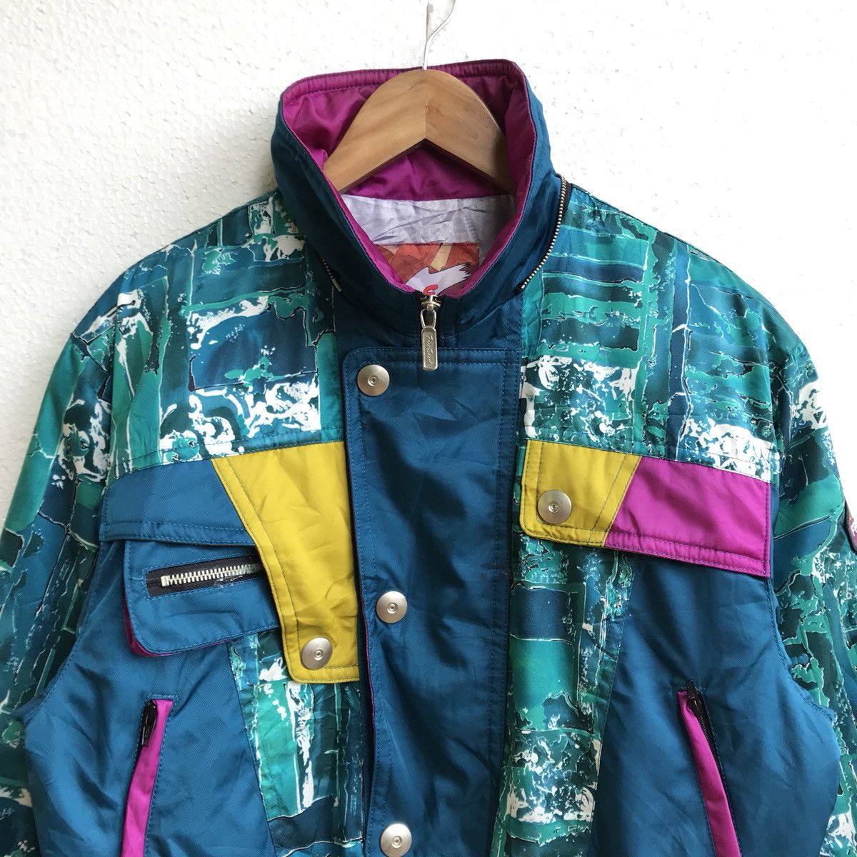 Japanese Brand Free Essel multicolor art skiwear jacket snowboard Size US M / EU 48-50 / 2 - 3 Thumbnail