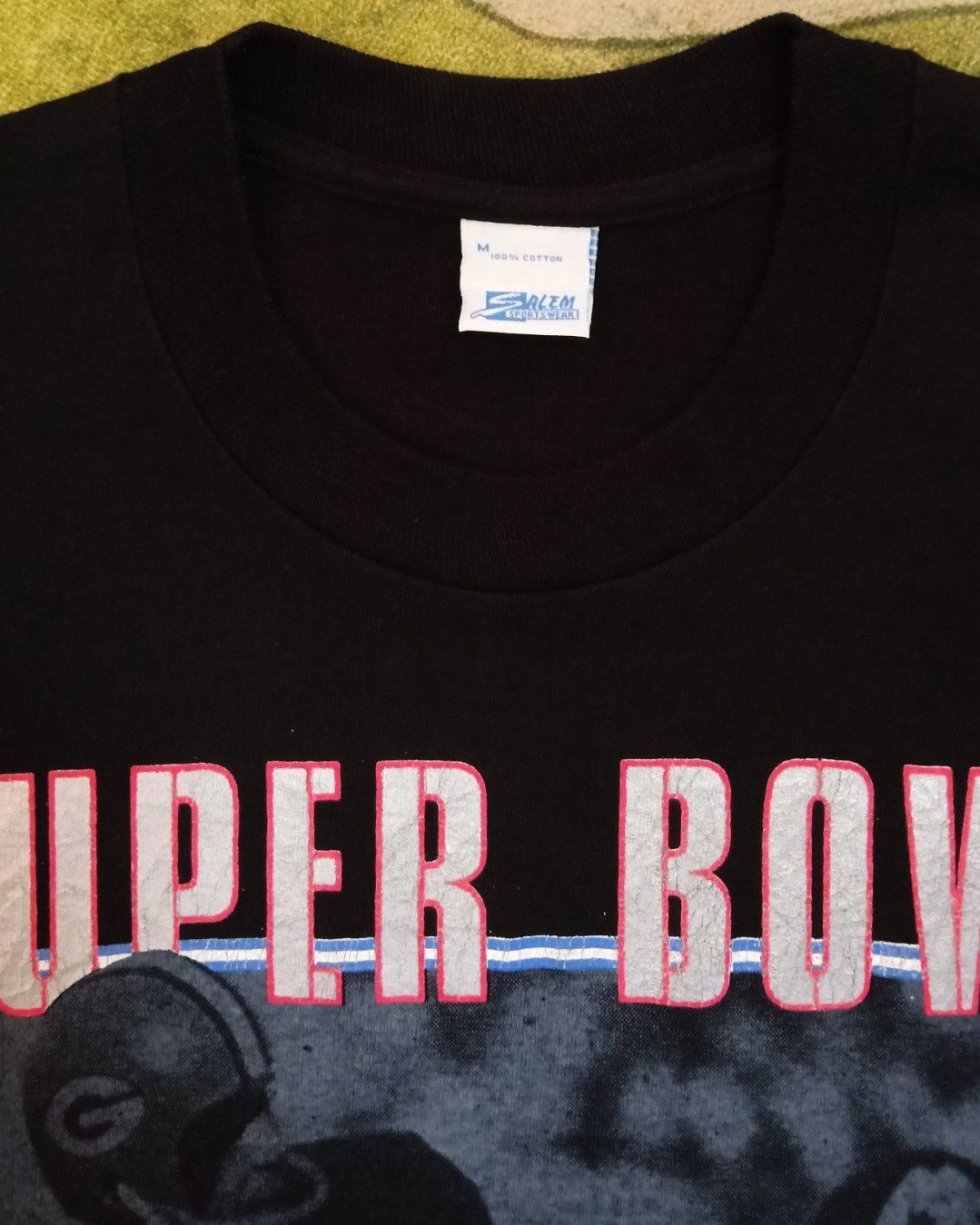 NFL × Salem Sportswear × Vintage Vintage 90s NFL Super Bowl Silver Anniversary T-shirt Size US M / EU 48-50 / 2 - 6 Thumbnail