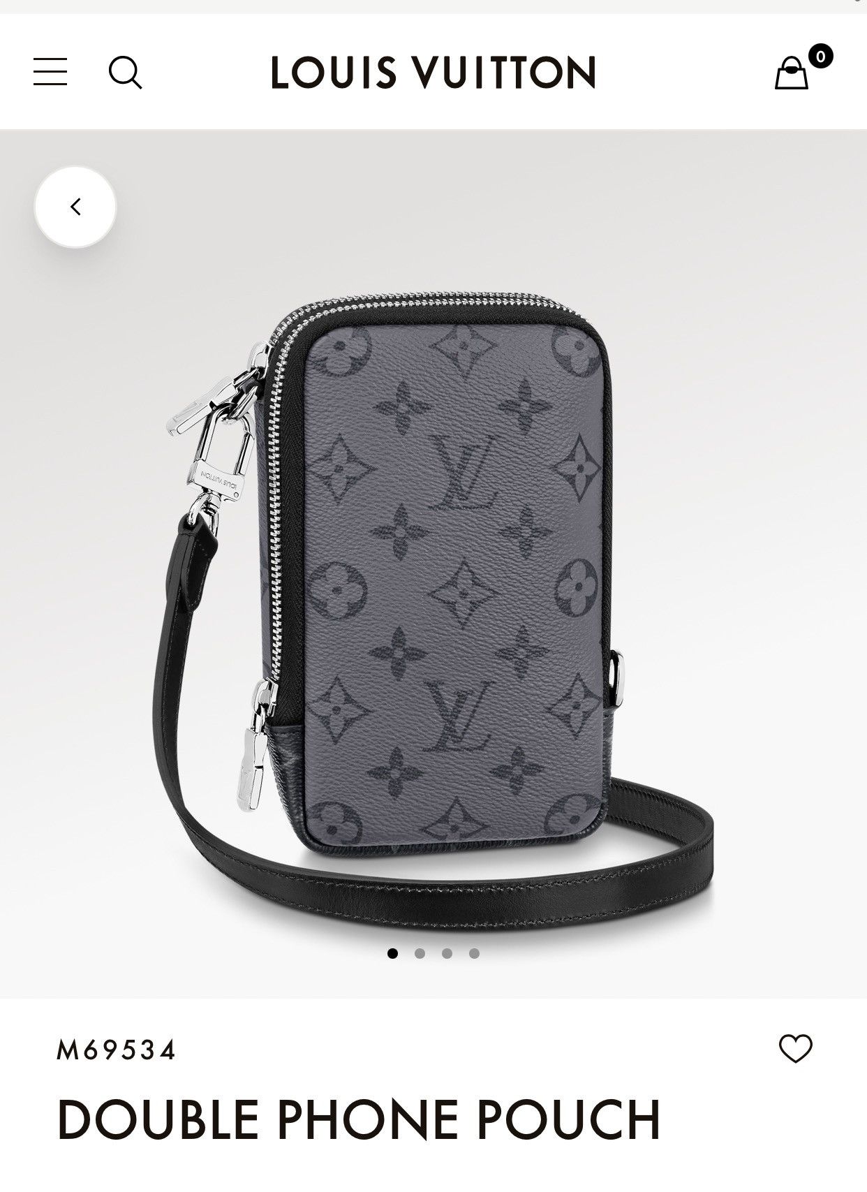 Louis Vuitton 2054 Double Phone Pouch Black Nylon Monogram Logo