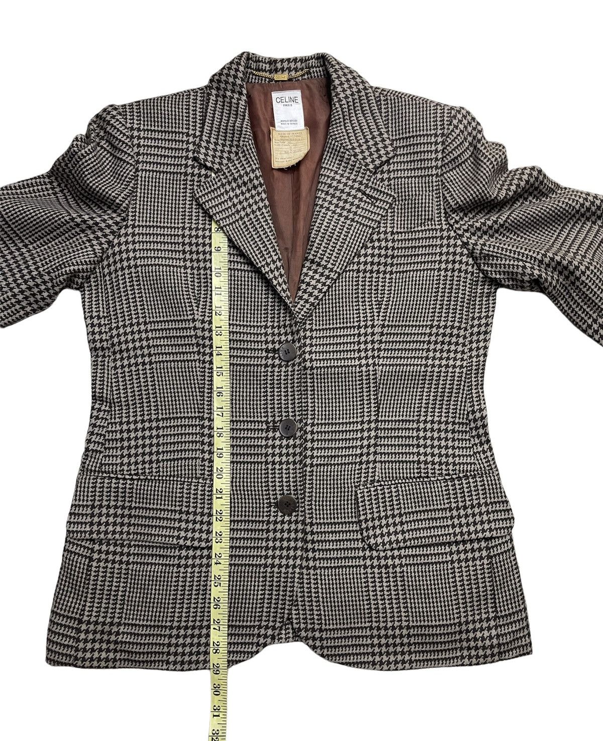 Celine Vintage Celine Wool Tartan Jacket Size M / US 6-8 / IT 42-44 - 7 Thumbnail