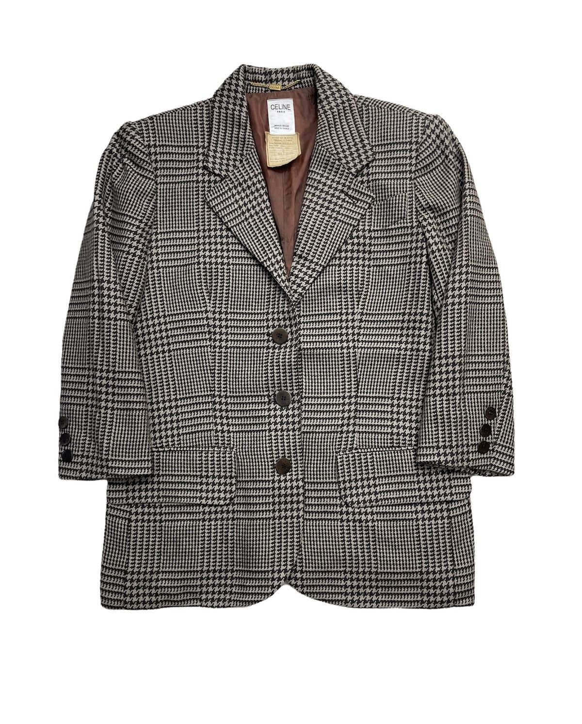 Celine Vintage Celine Wool Tartan Jacket Size M / US 6-8 / IT 42-44 - 1 Thumbnail