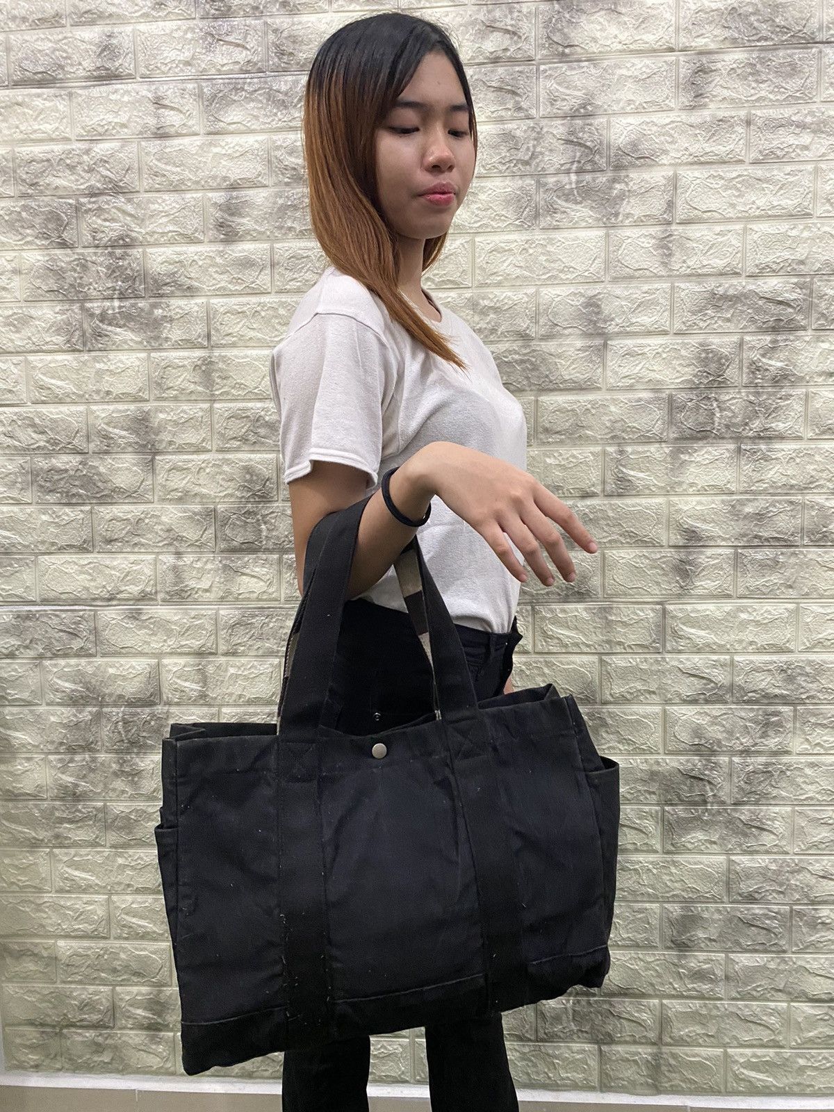 Japanese Brand × Porter Classic Porter Black Cotton Tote Bag Size ONE SIZE - 2 Thumbnail