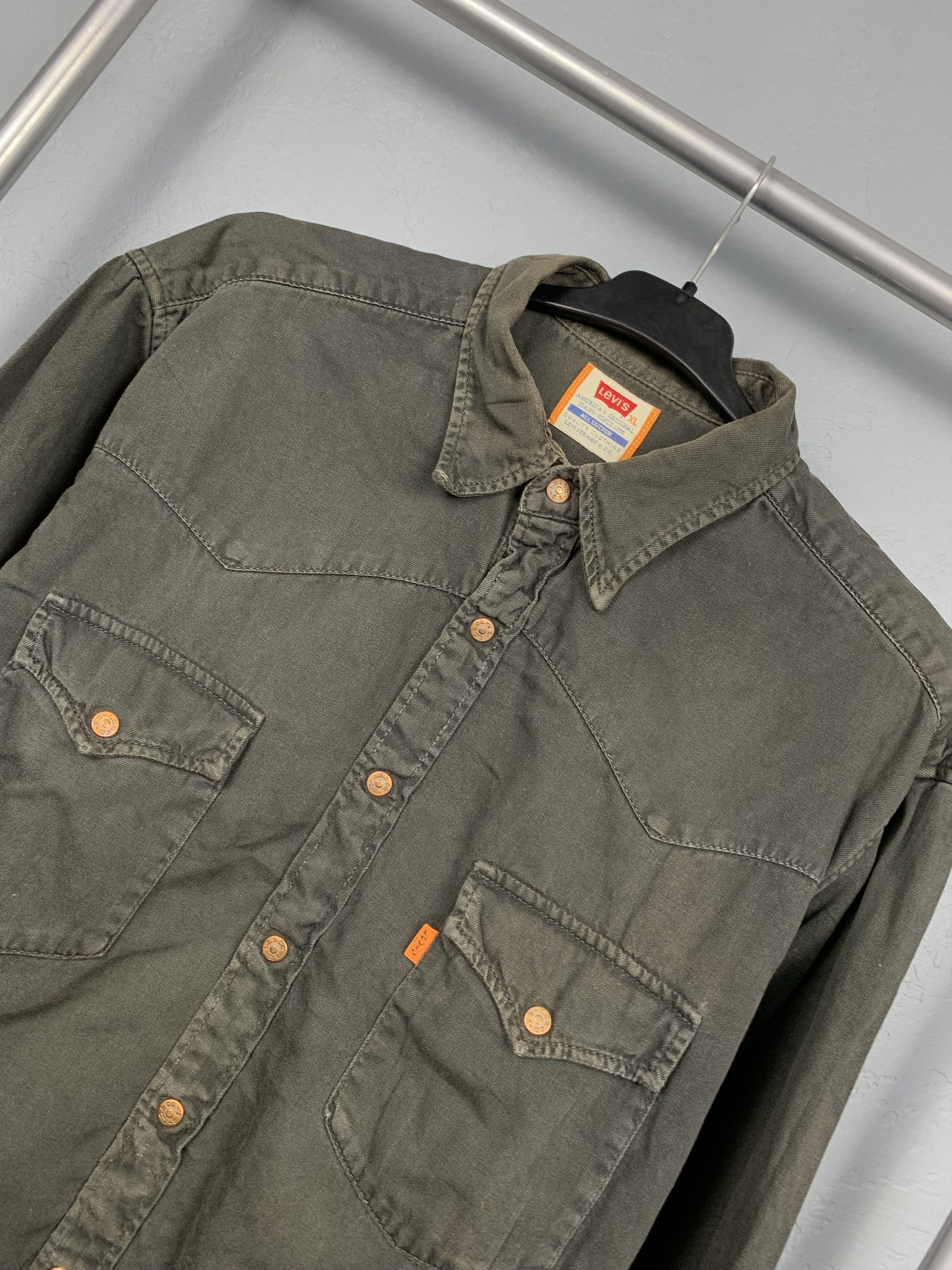 Levi's Levis 90s Vintage Sun Faded Mens Denim Shirt Orange Tab Size US XL / EU 56 / 4 - 2 Thumbnail
