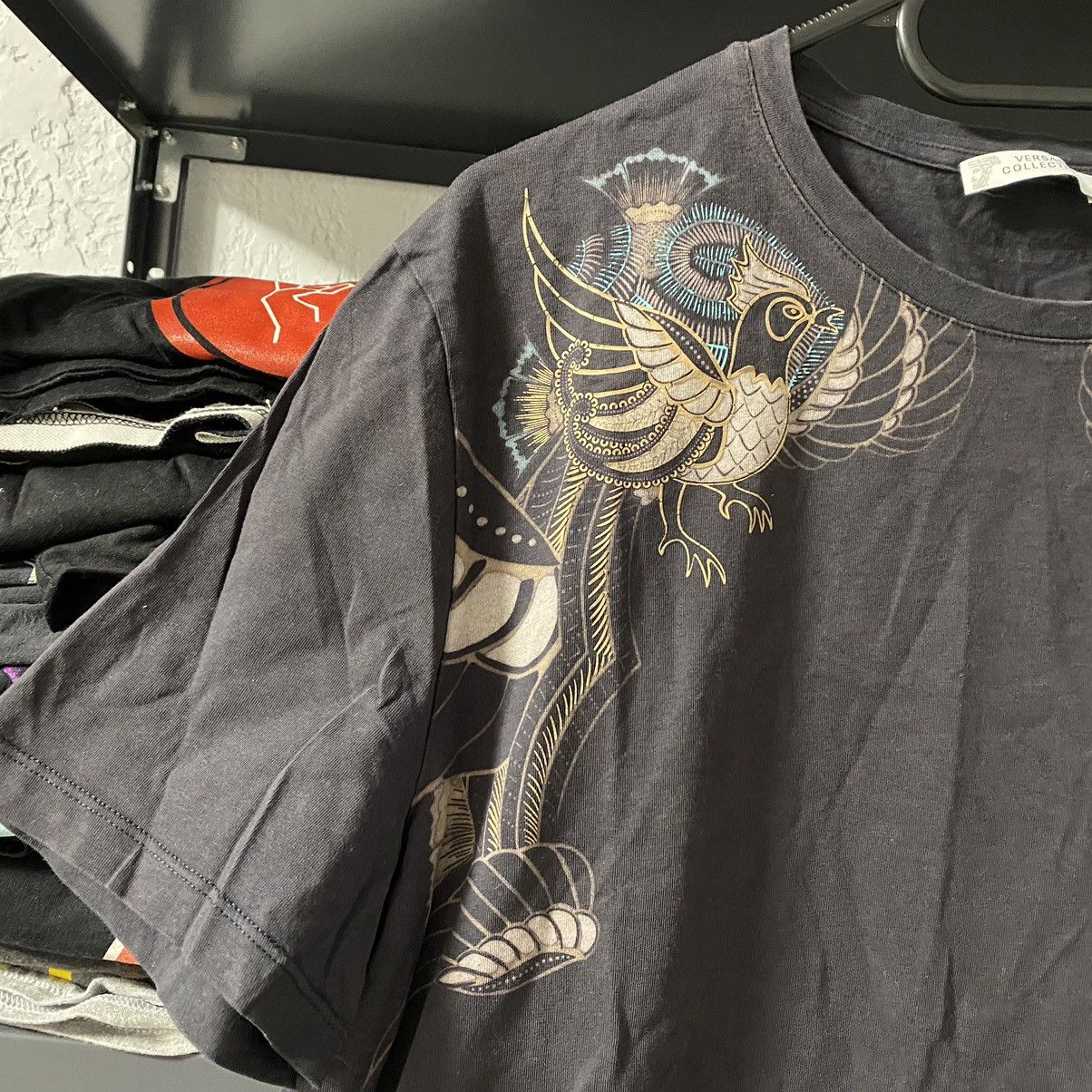 Versace VERSACE COLLECTION STONE WASHED FADED BIRDS T SHIRT Size US L / EU 52-54 / 3 - 4 Thumbnail