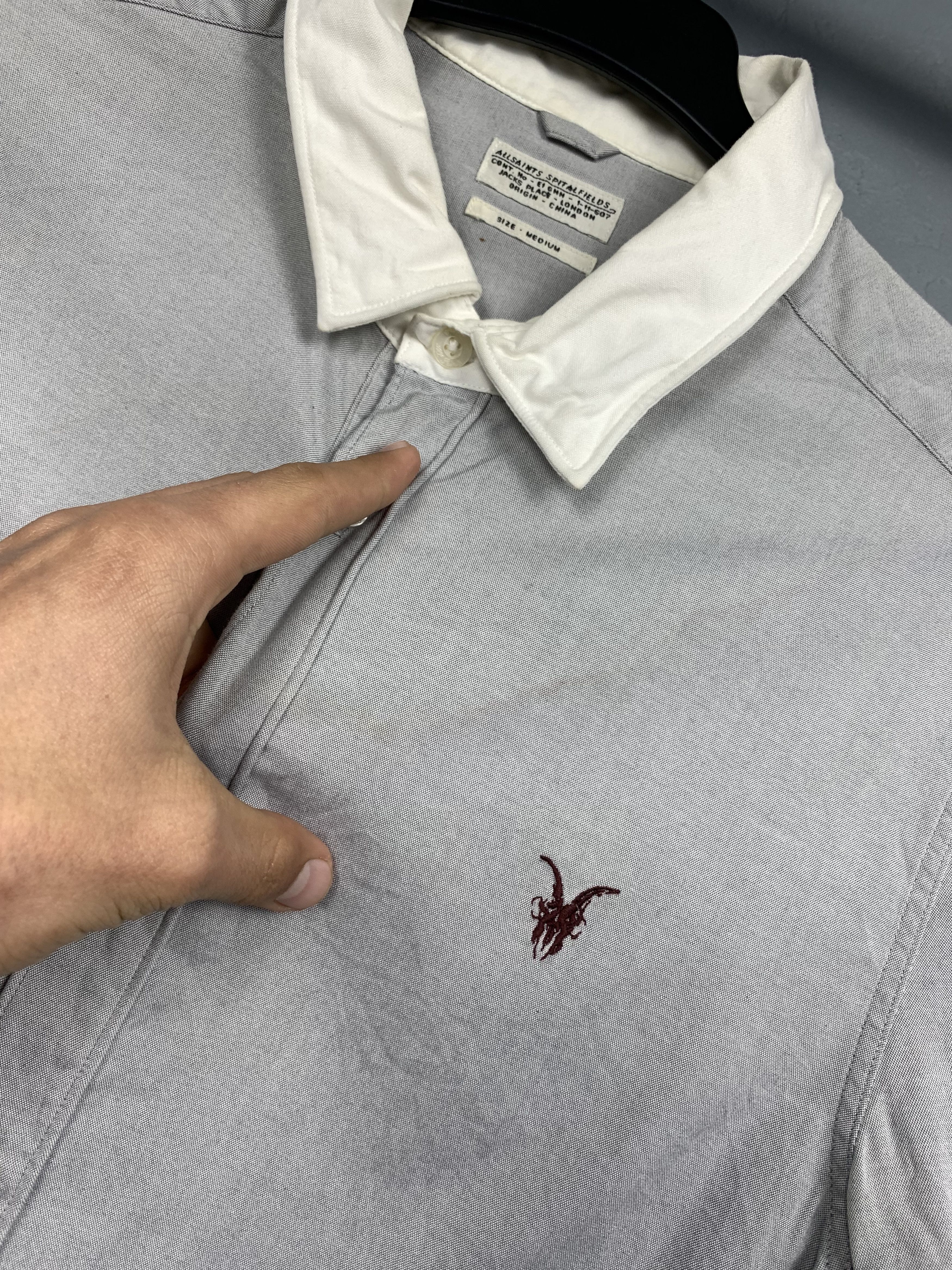 Allsaints Allsaints Mens Oxford Perry Long Sleeve Shirt Size US M / EU 48-50 / 2 - 5 Thumbnail