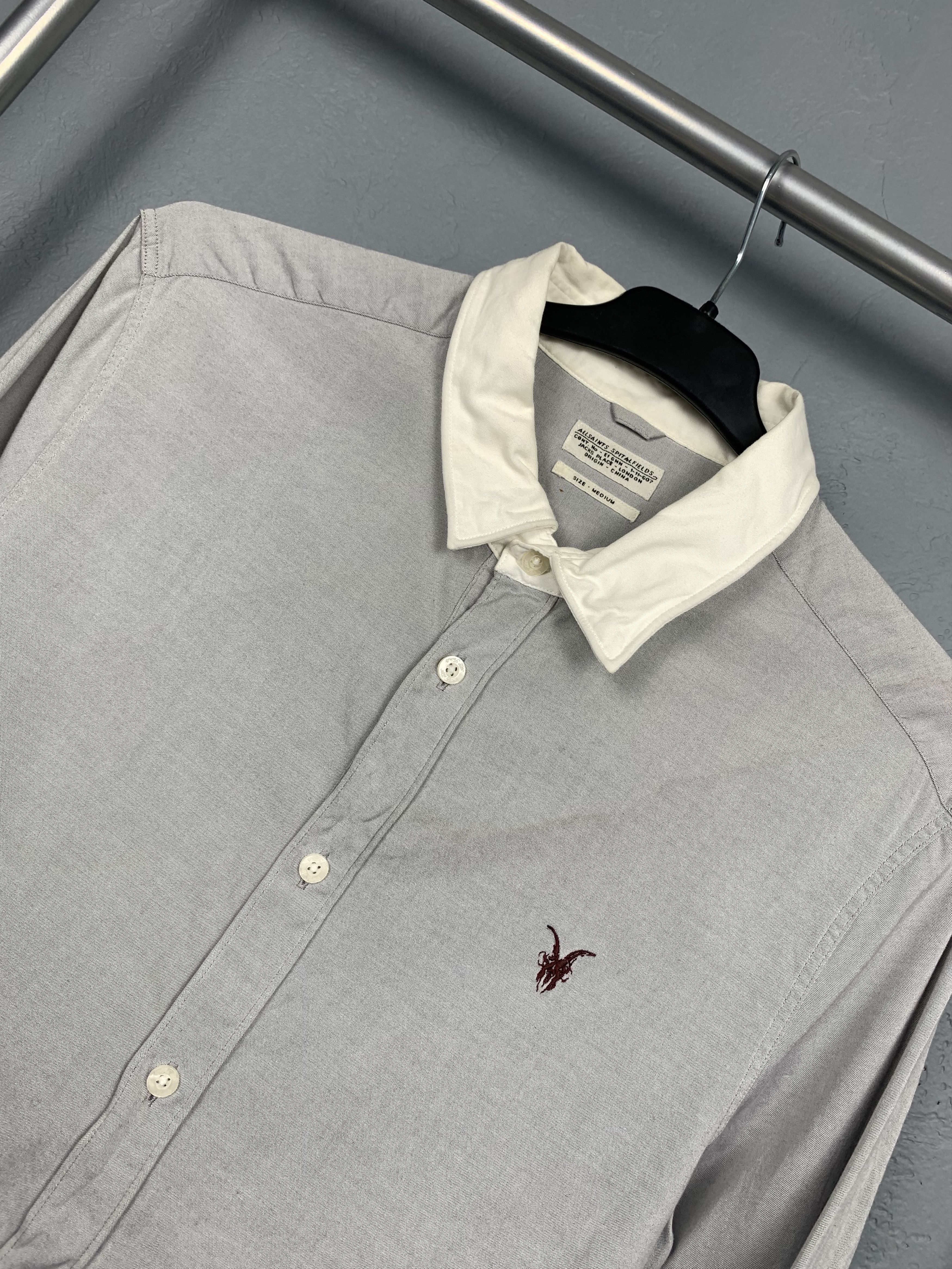 Allsaints Allsaints Mens Oxford Perry Long Sleeve Shirt Size US M / EU 48-50 / 2 - 2 Thumbnail