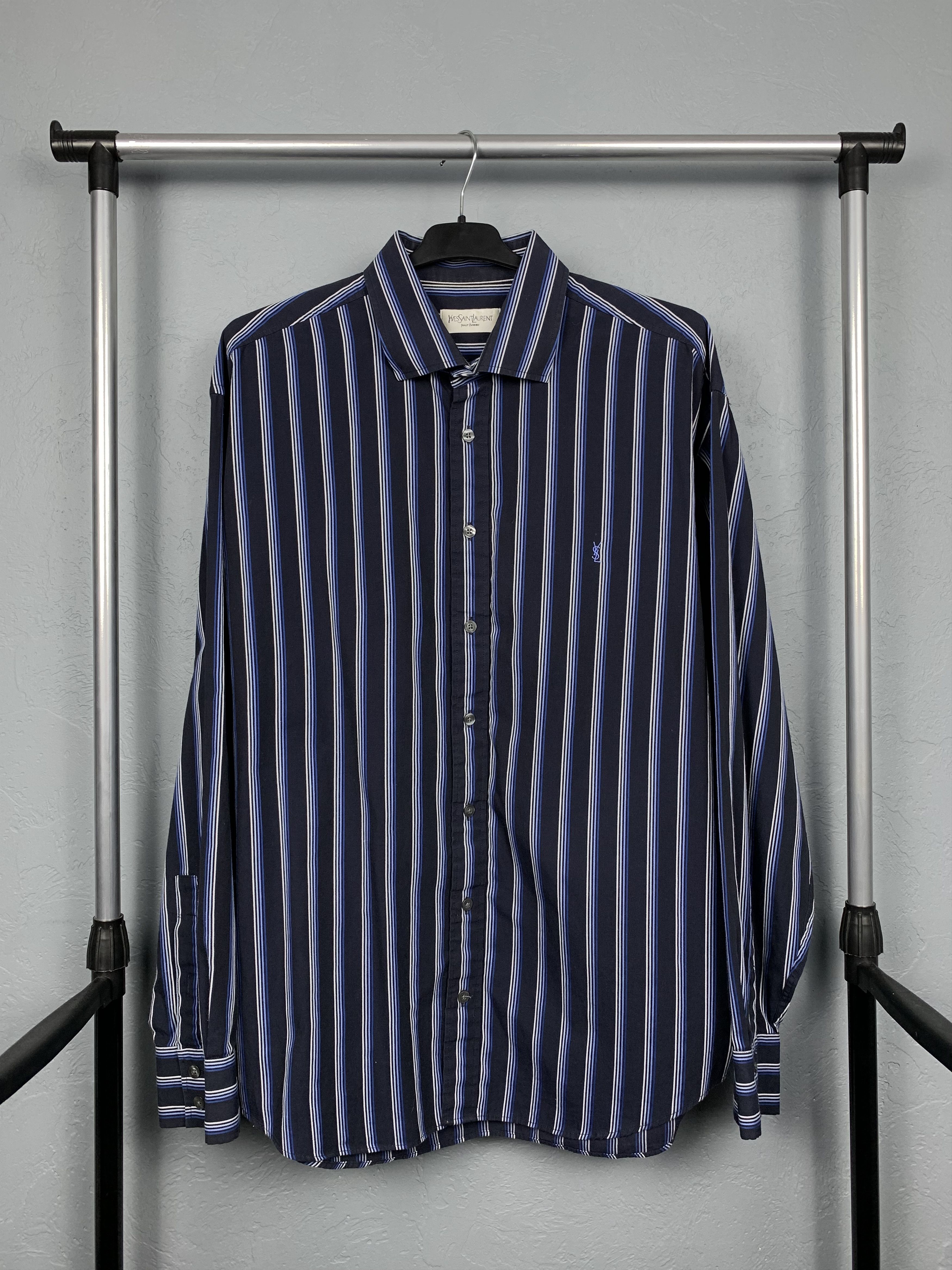 Yves Saint Laurent Yves Saint Laurent YSL Mens Long Sleeve Shirt Size US XL / EU 56 / 4 - 1 Thumbnail
