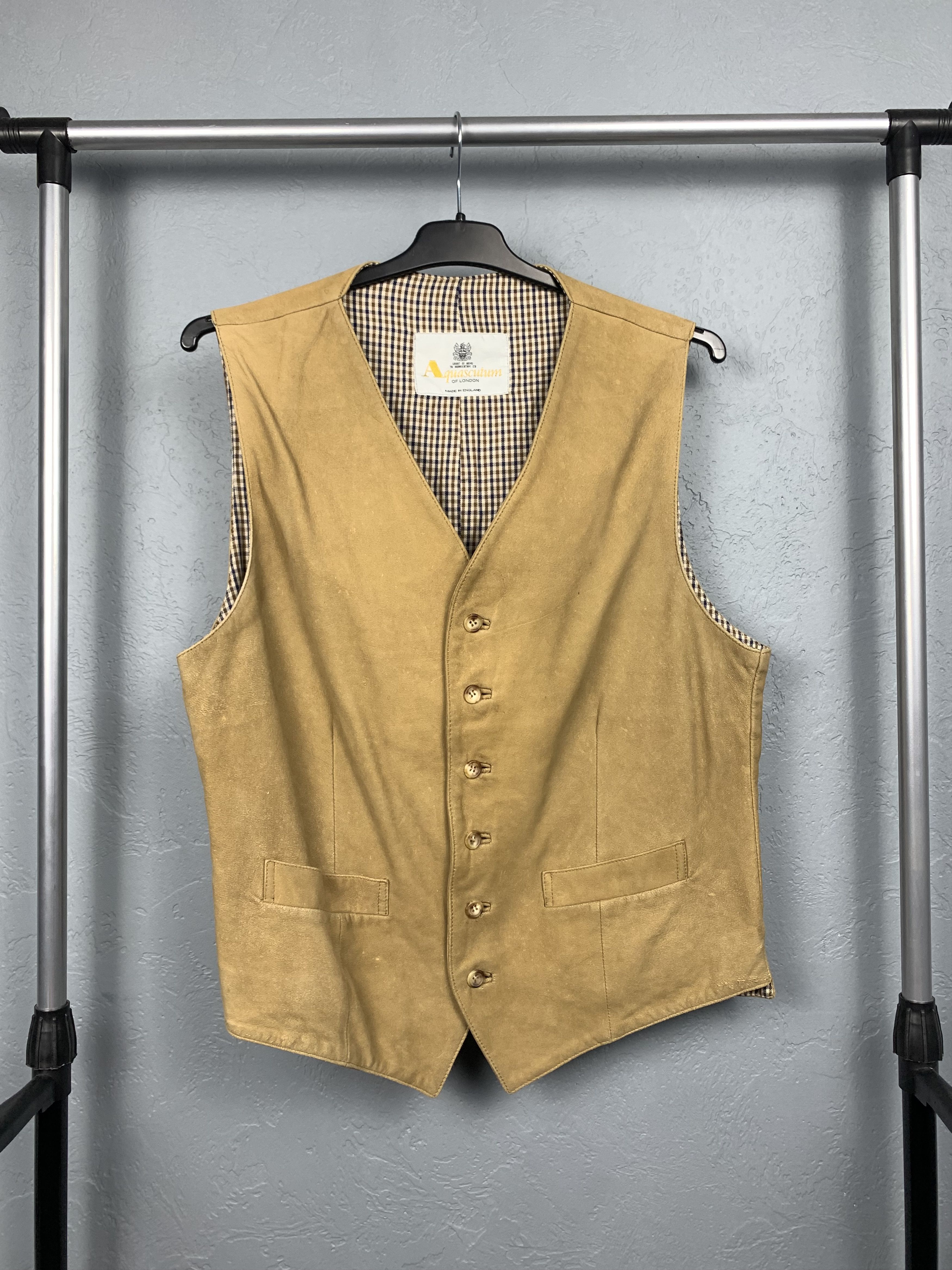 Aquascutum Aquascutum Vintage Mens Leather Classic Vest Size US M / EU 48-50 / 2 - 1 Preview