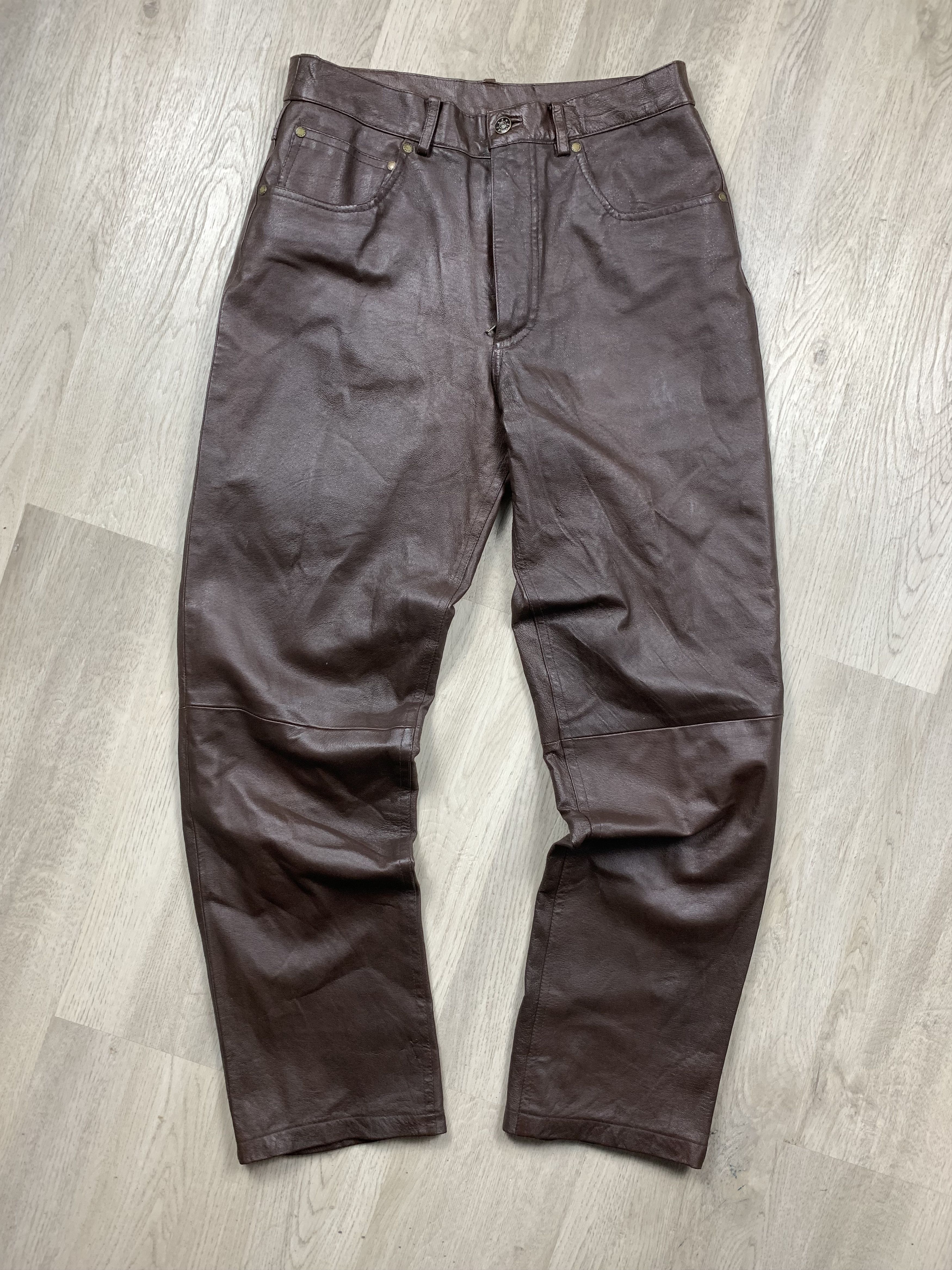 Genuine Leather Vintage Genuine Leather Pants Biker Motorcycle Size US 32 / EU 48 - 1 Thumbnail