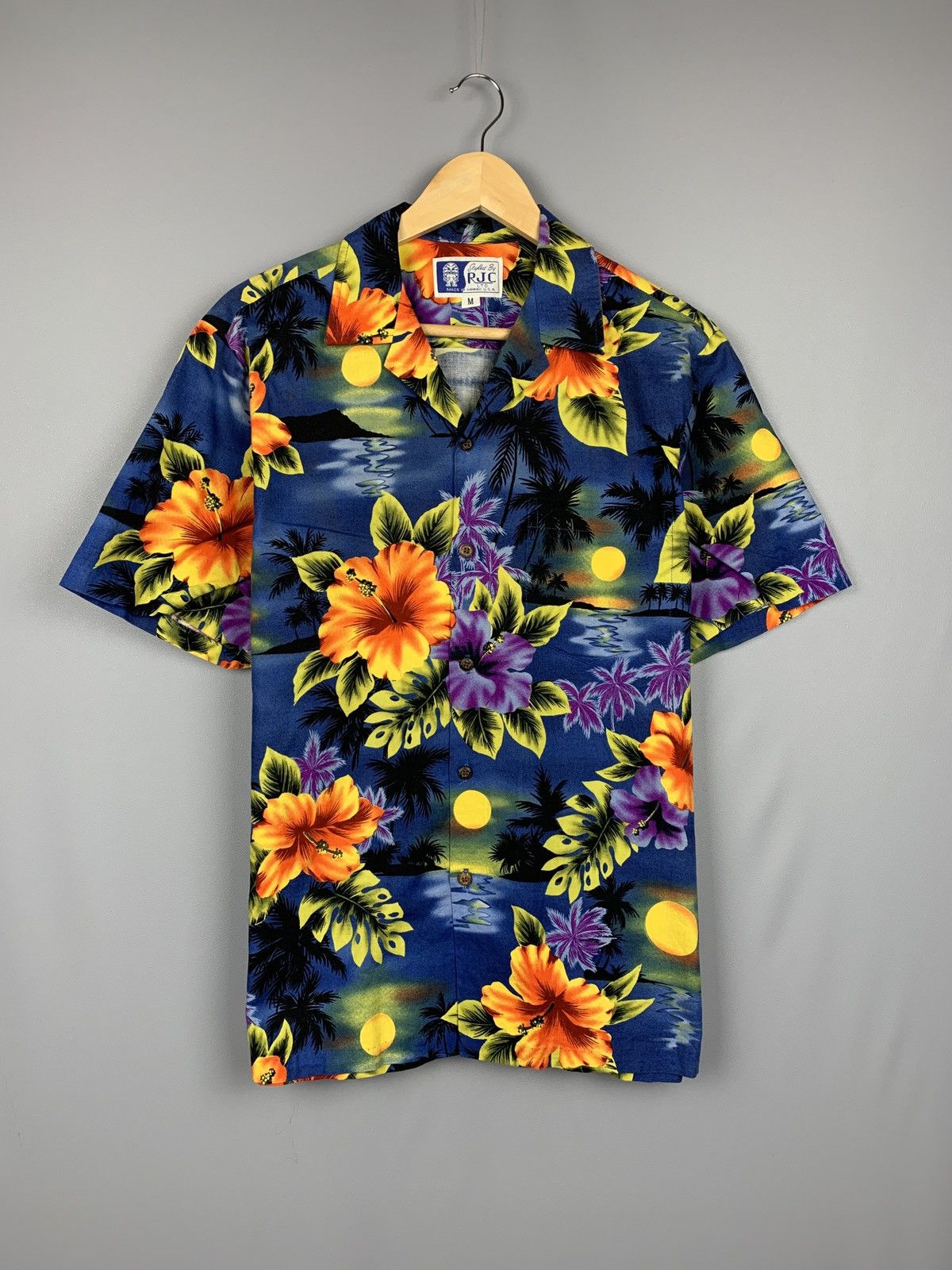Vintage [SAVE UKRAINE] RJC Floral Hawaiian Shirt Moon Made In USA Size US M / EU 48-50 / 2 - 1 Thumbnail