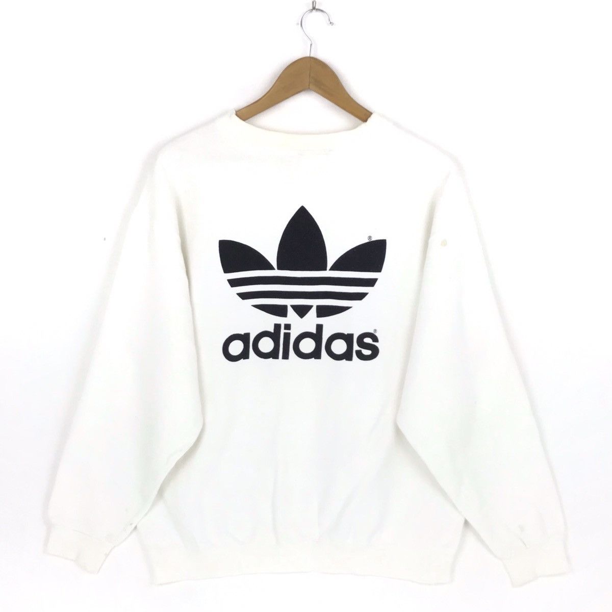 Vintage 90's Adidas Sweatshirt Adidas Trefoil Big Logo