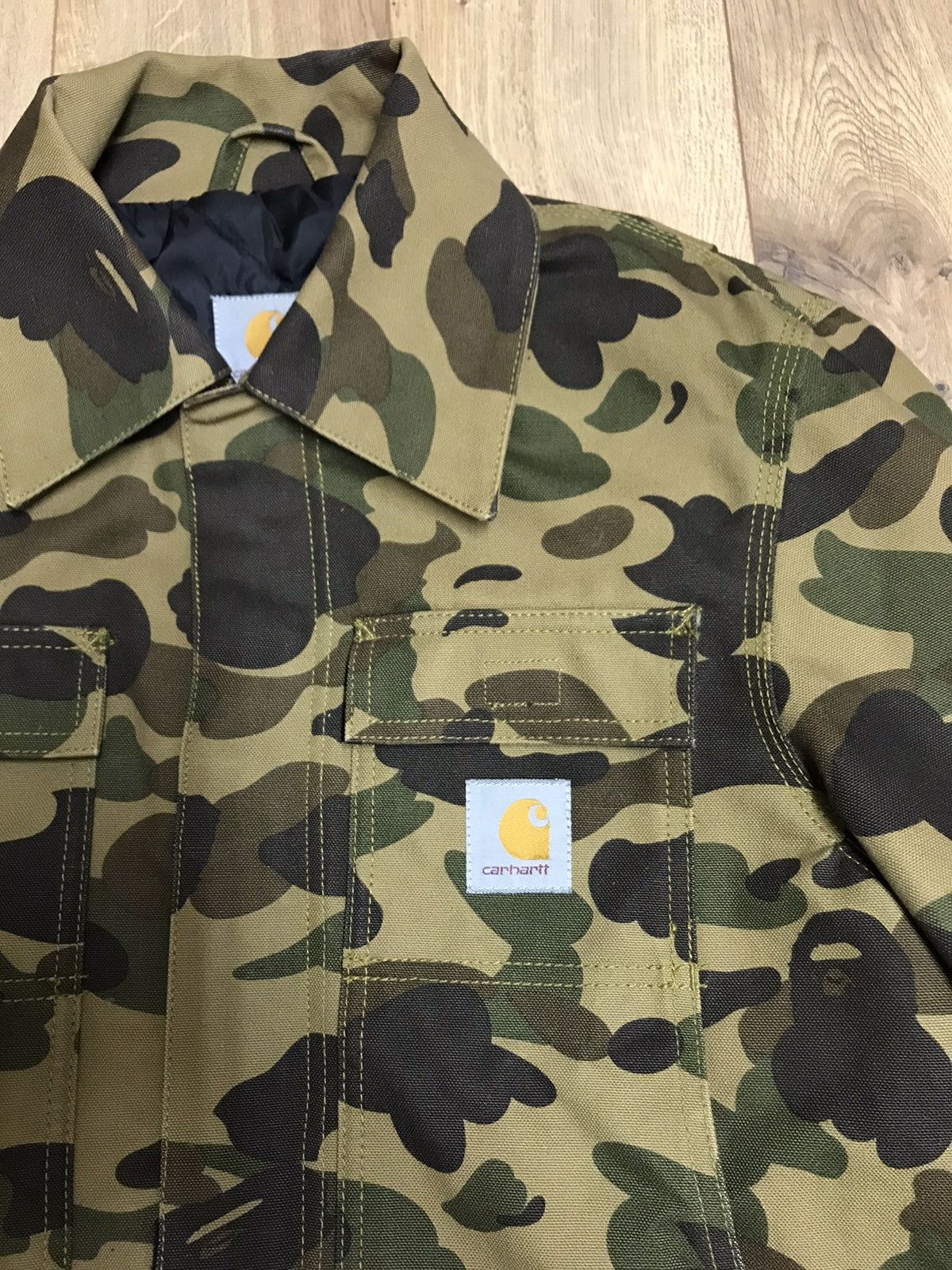 Bape Bape x Carhartt Green Camo Jacket A Bathing Ape | Grailed