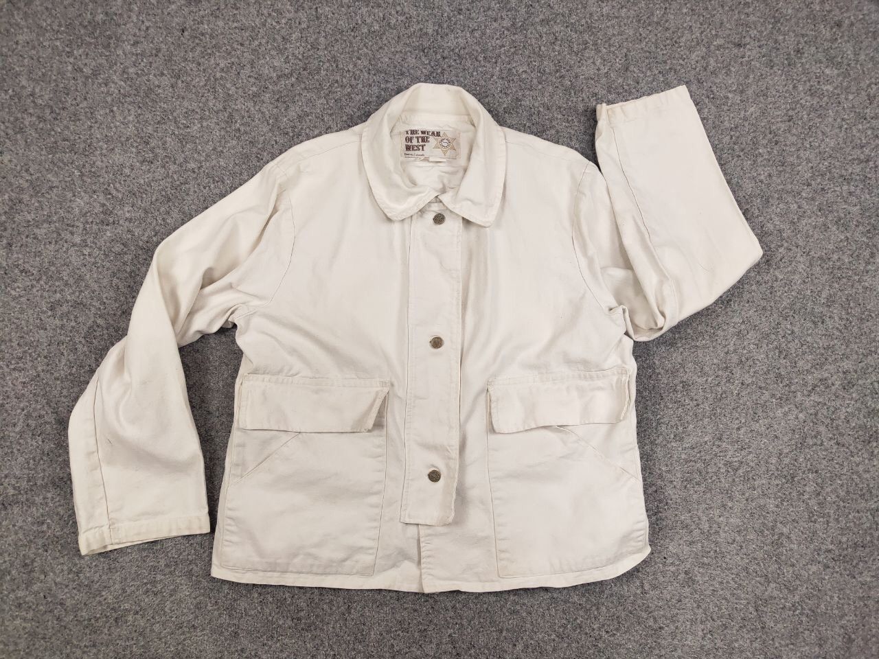 Cowboy Equipment Vintage The Wear Of The West USA White Canvas Jacket Size US L / EU 52-54 / 3 - 13 Thumbnail
