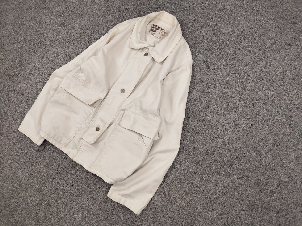 Cowboy Equipment Vintage The Wear Of The West USA White Canvas Jacket Size US L / EU 52-54 / 3 - 3 Thumbnail