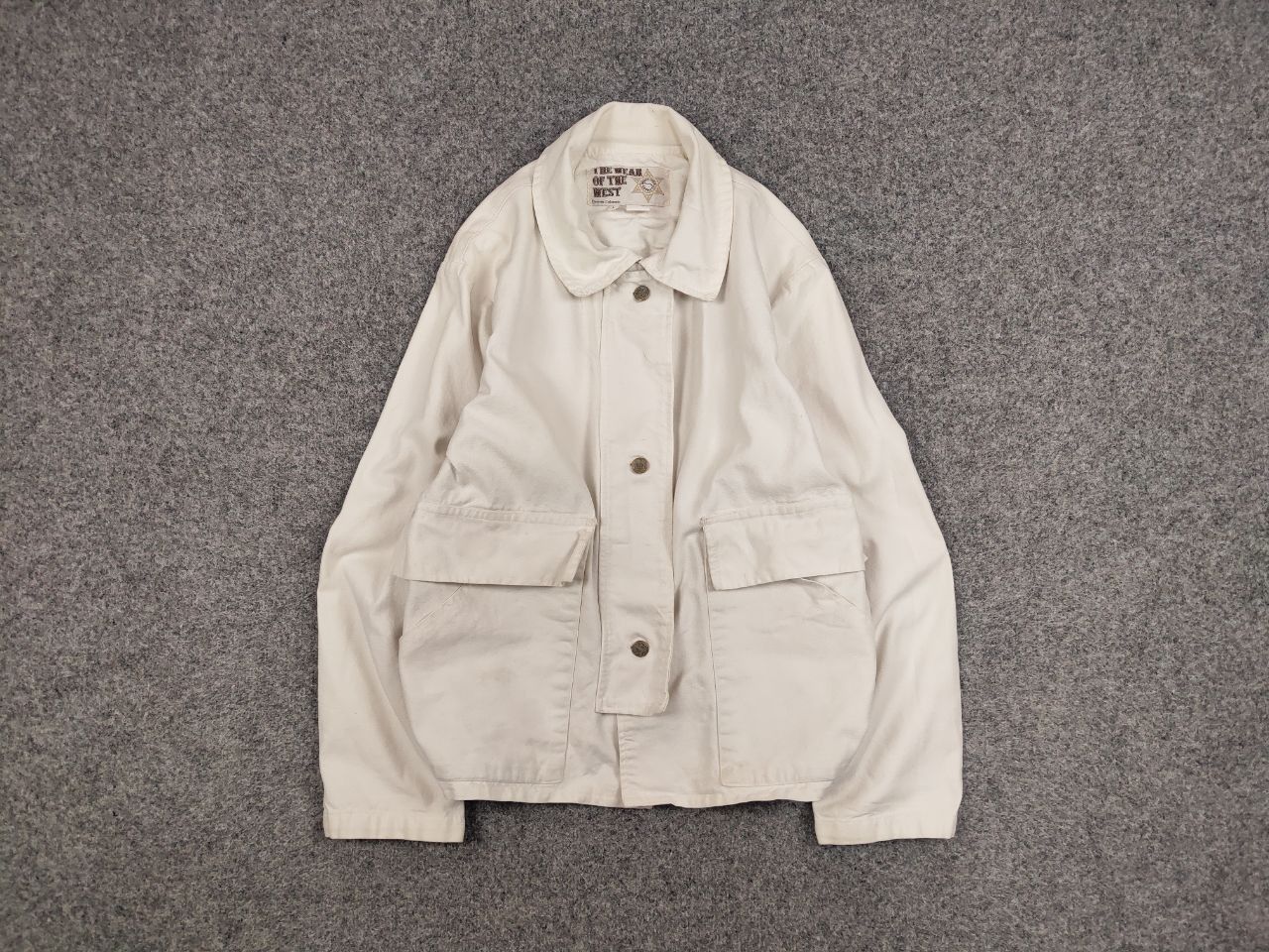 Cowboy Equipment Vintage The Wear Of The West USA White Canvas Jacket Size US L / EU 52-54 / 3 - 1 Thumbnail