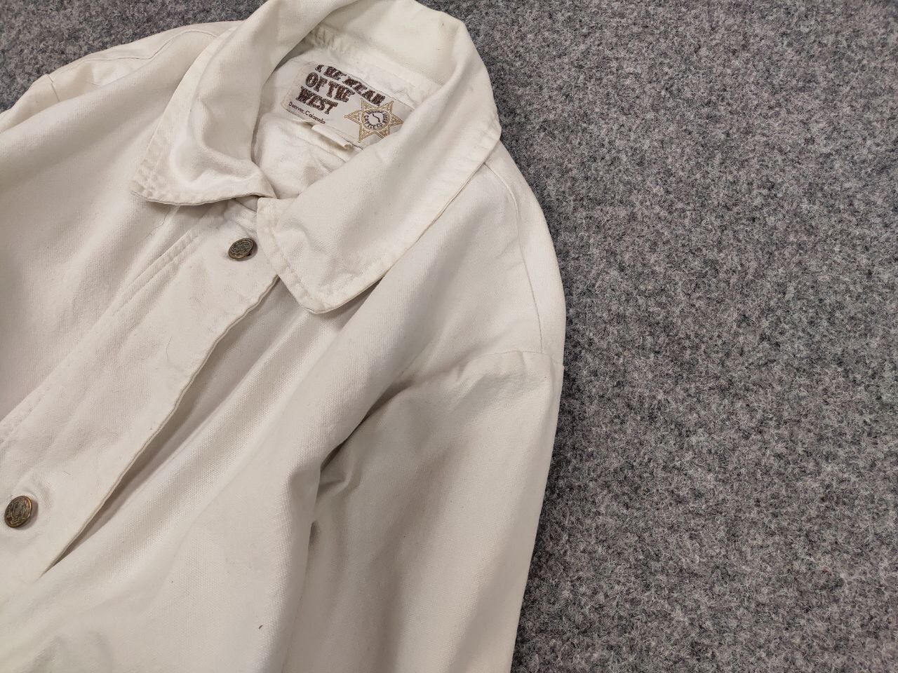 Cowboy Equipment Vintage The Wear Of The West USA White Canvas Jacket Size US L / EU 52-54 / 3 - 4 Thumbnail