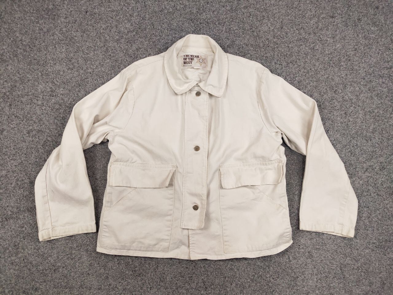 Cowboy Equipment Vintage The Wear Of The West USA White Canvas Jacket Size US L / EU 52-54 / 3 - 14 Thumbnail