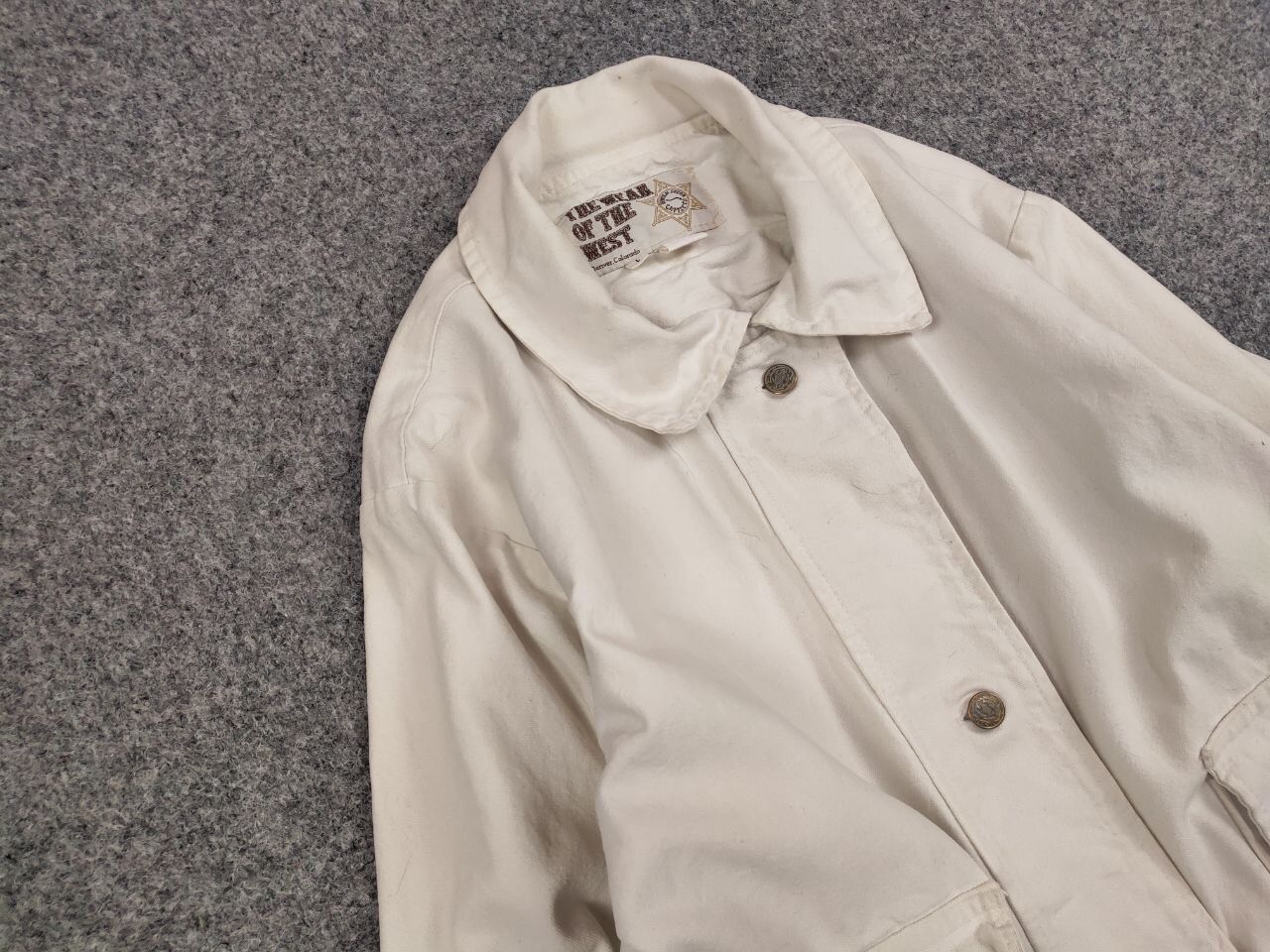 Cowboy Equipment Vintage The Wear Of The West USA White Canvas Jacket Size US L / EU 52-54 / 3 - 7 Thumbnail