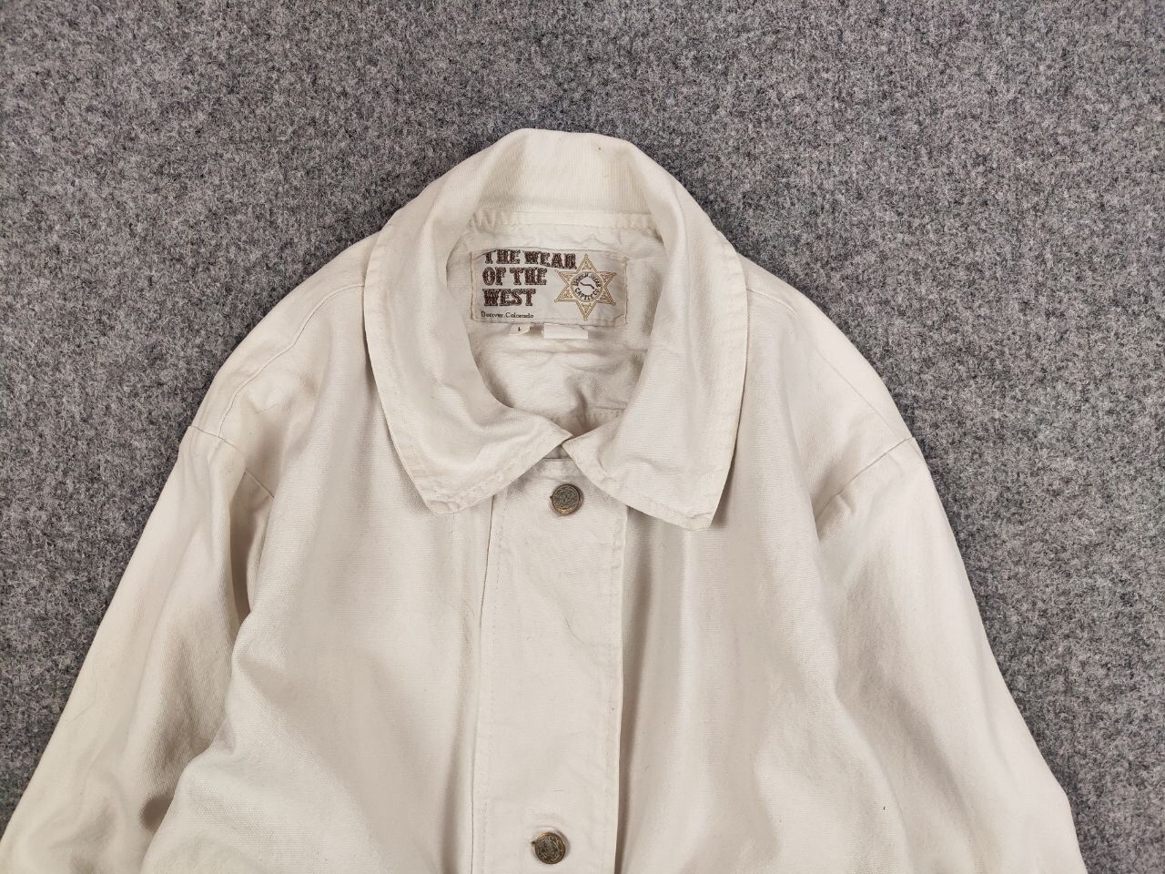 Cowboy Equipment Vintage The Wear Of The West USA White Canvas Jacket Size US L / EU 52-54 / 3 - 8 Thumbnail