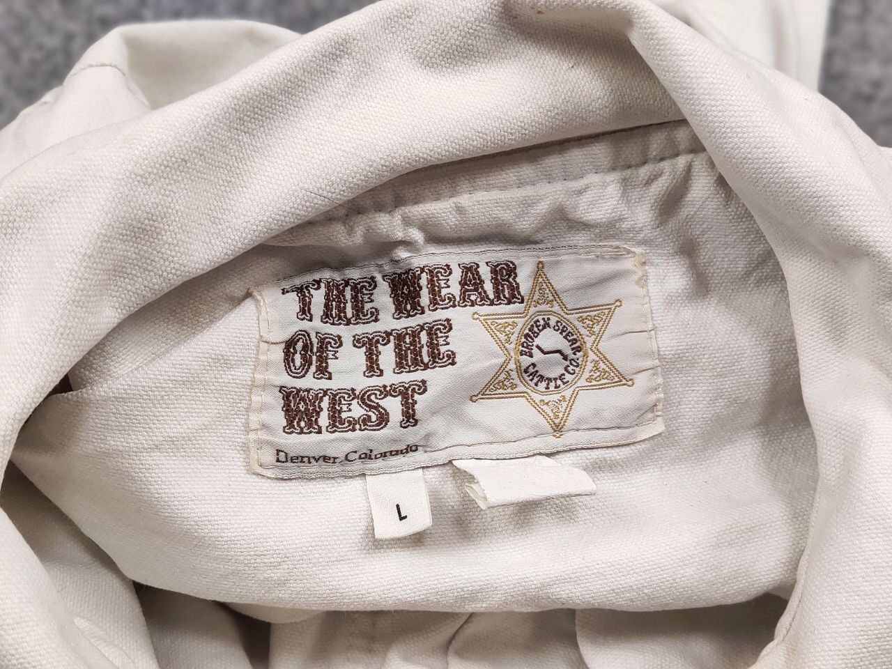 Cowboy Equipment Vintage The Wear Of The West USA White Canvas Jacket Size US L / EU 52-54 / 3 - 20 Thumbnail
